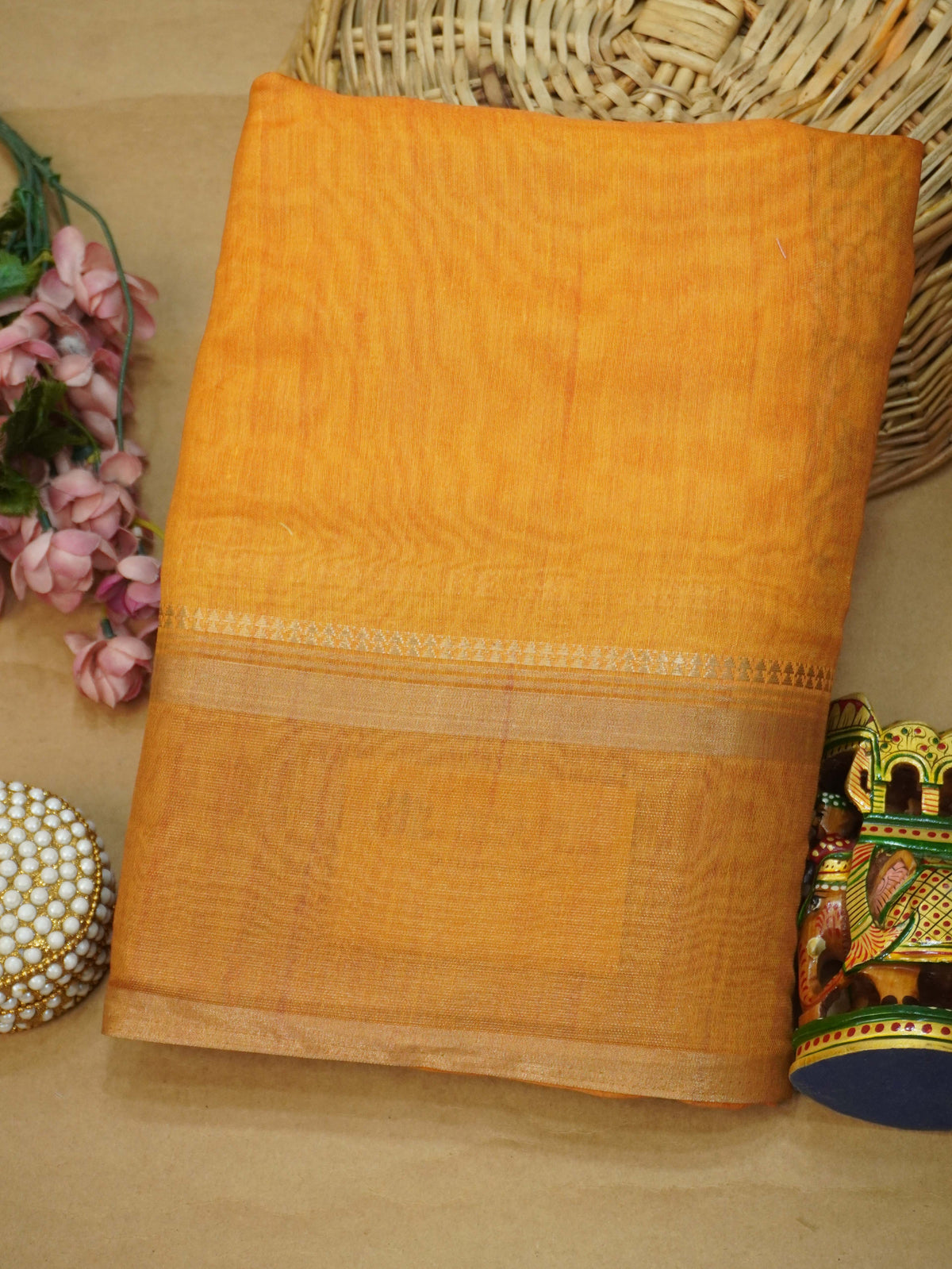 Linen Cotton Saree | TTDS3712