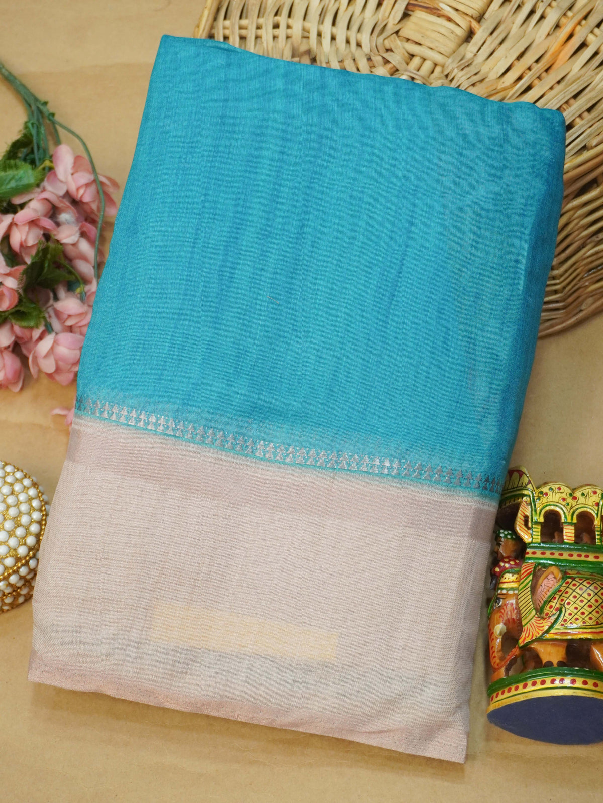 Linen Cotton Saree | TTDS3714