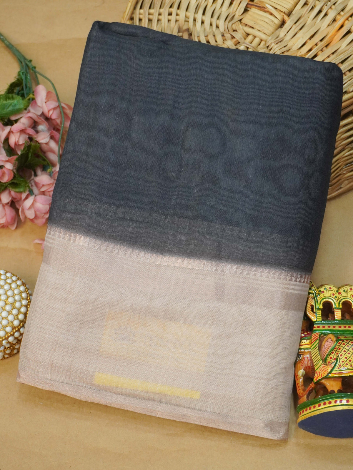 Linen Cotton Saree | TTDS3714