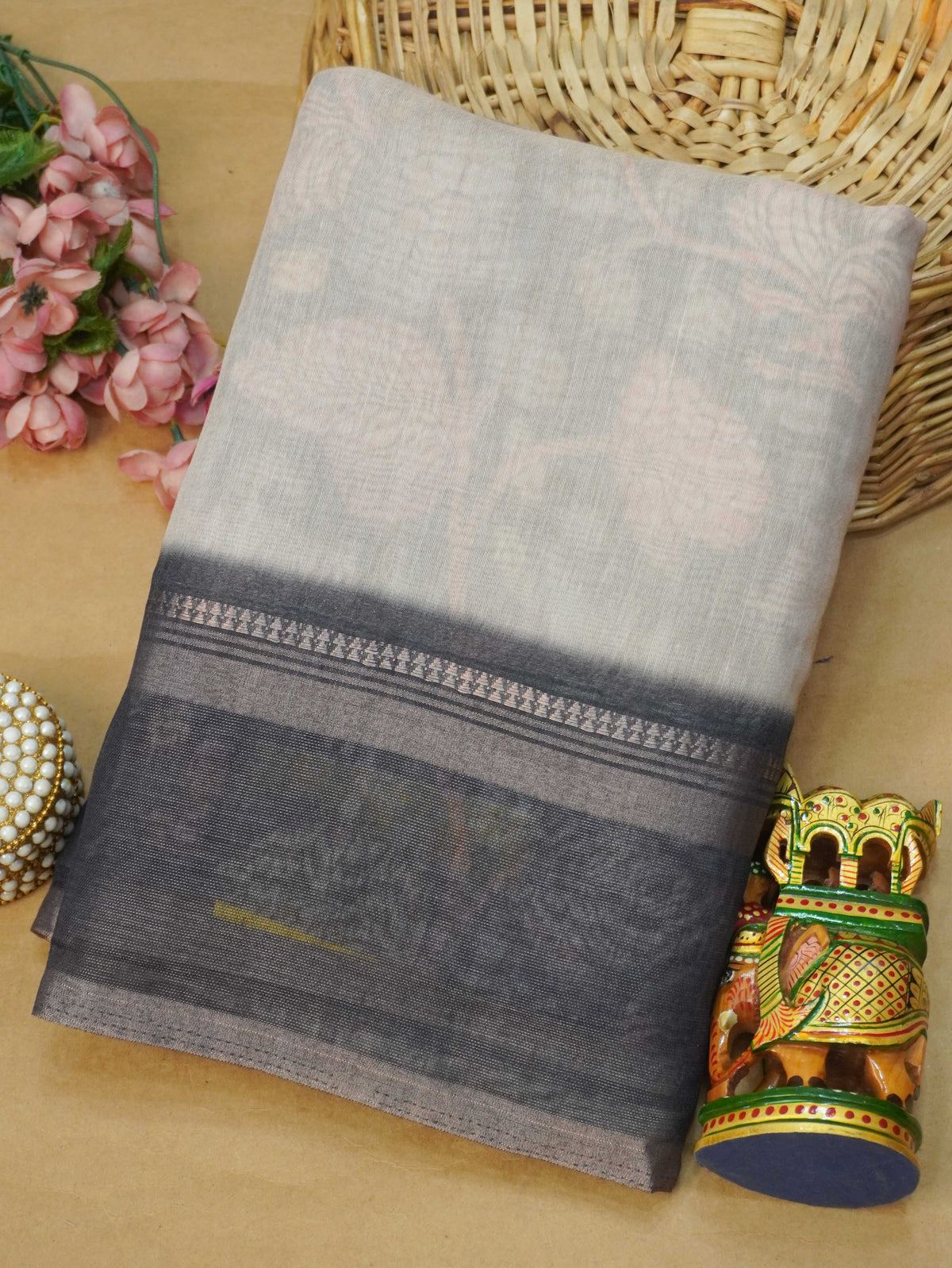 Linen Cotton Saree | TTDS3715