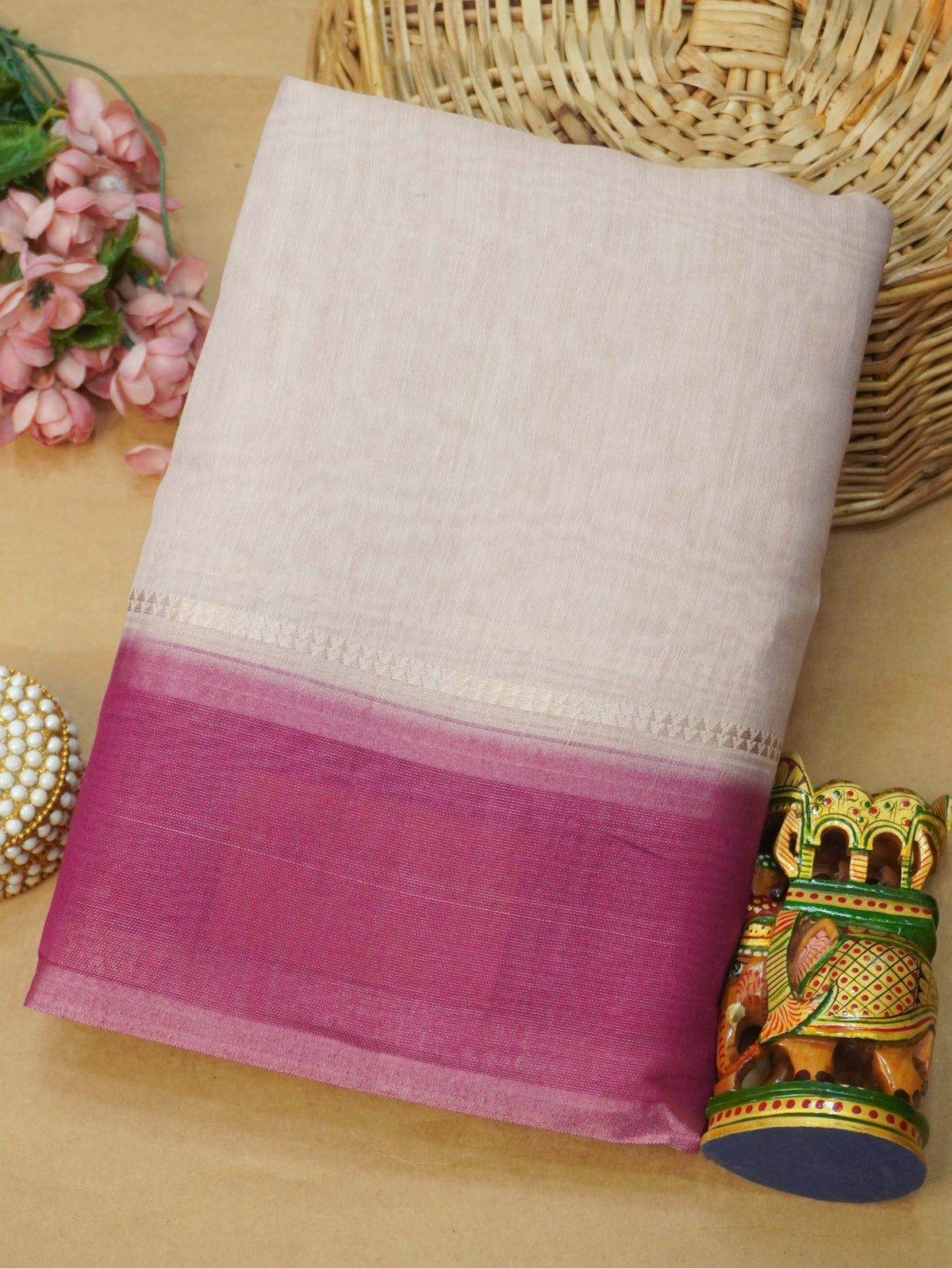 Linen Cotton Saree | TTDS3715