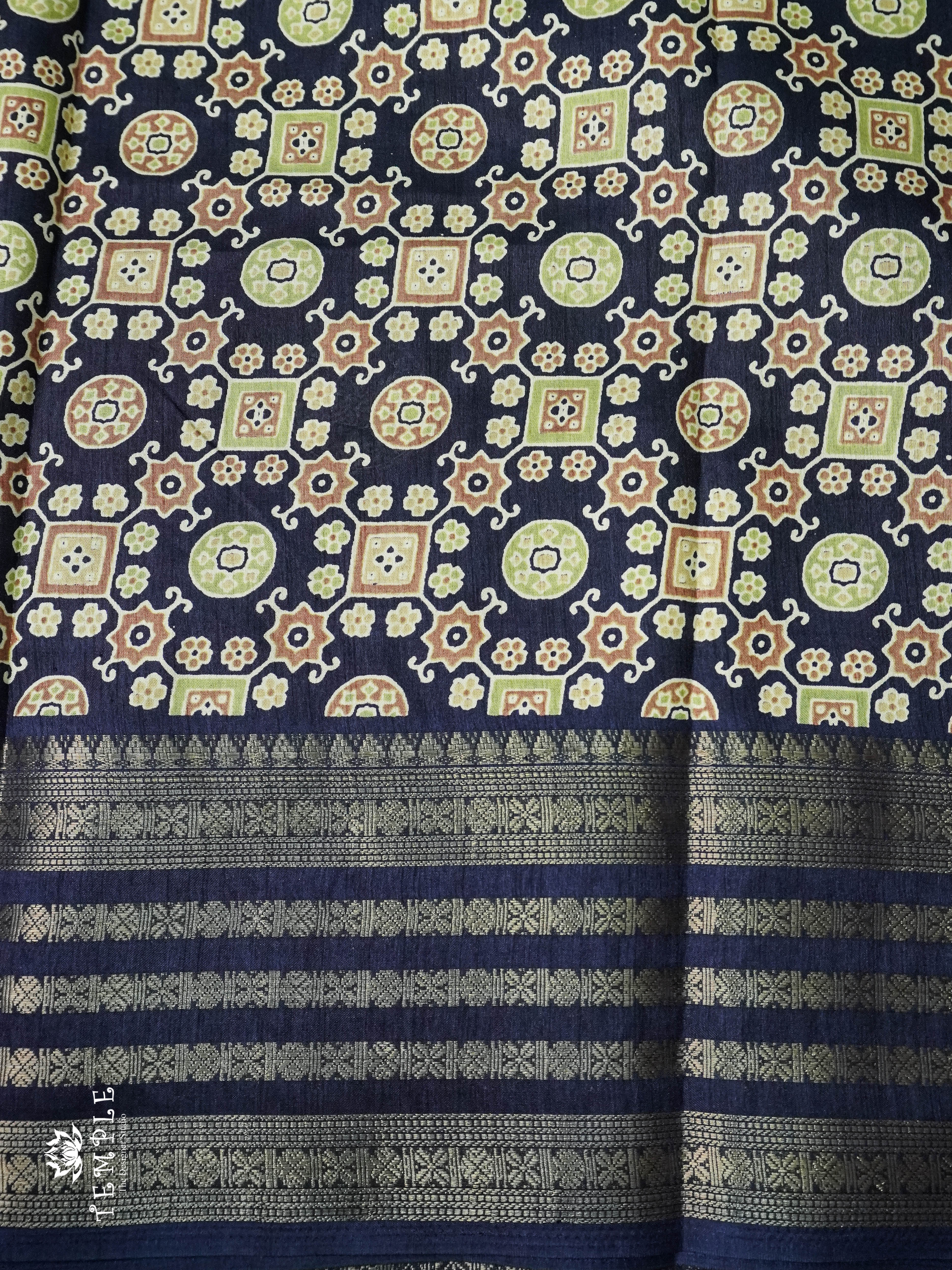 Semi Kanchi Saree With Chakra Print | TTDS1029