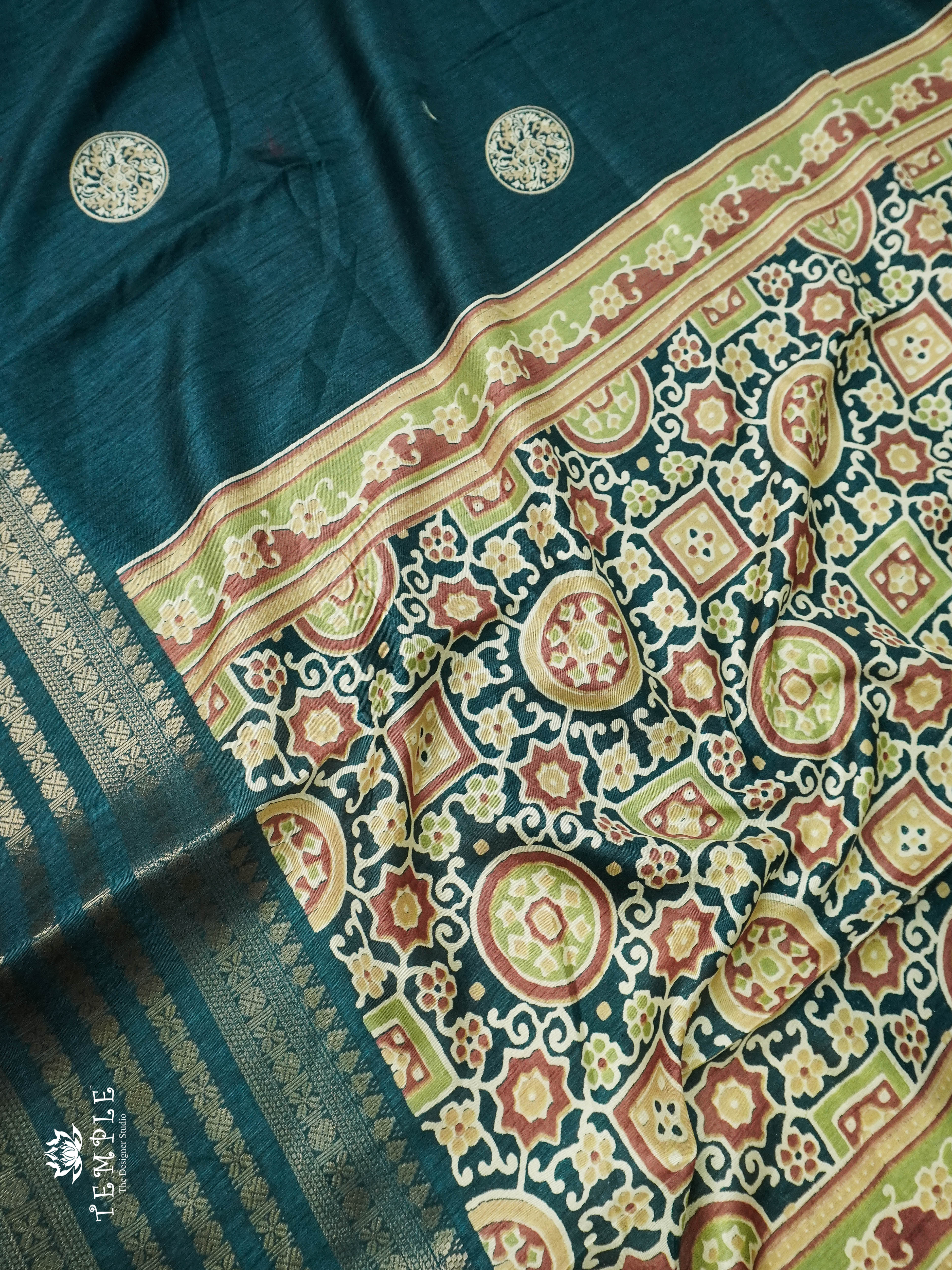 Semi Kanchi Saree With Chakra Print | TTDS1029