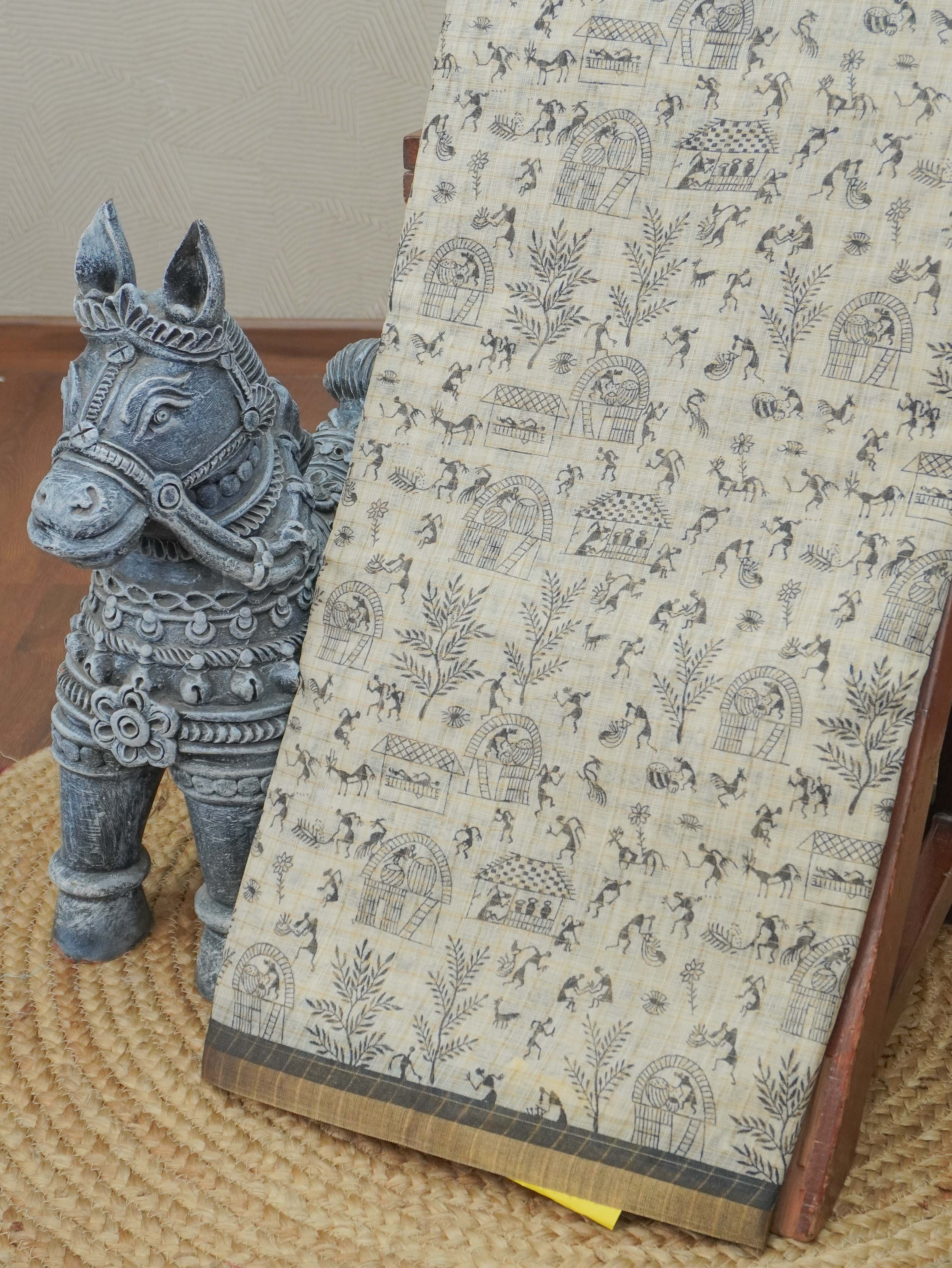 Linen Cotton Saree | TTDS3265