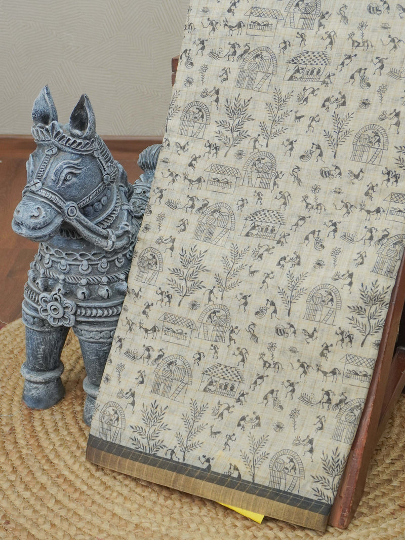 Linen Cotton Saree | TTDS3265