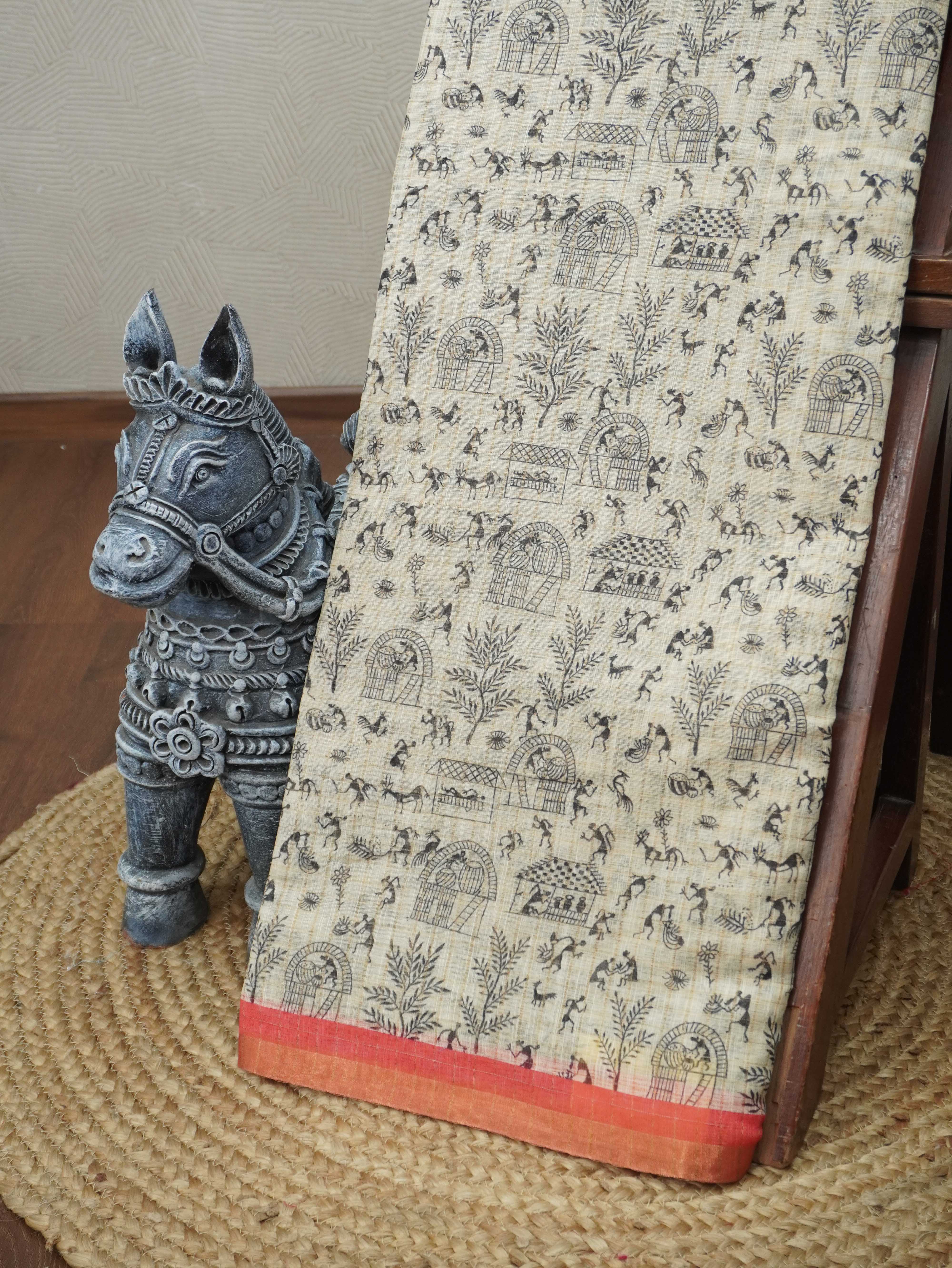 Linen Cotton Saree | TTDS3265