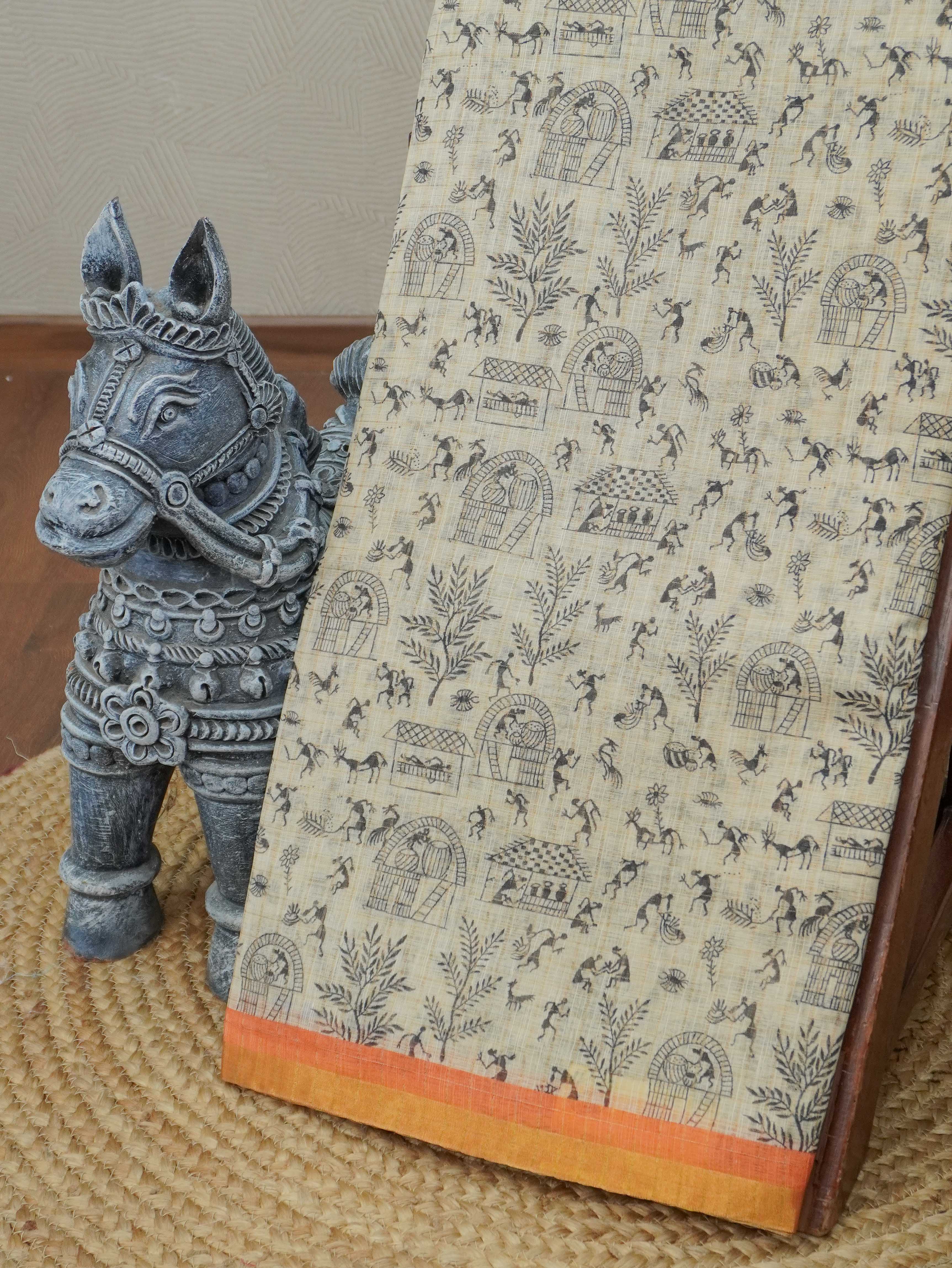 Linen Cotton Saree | TTDS3265
