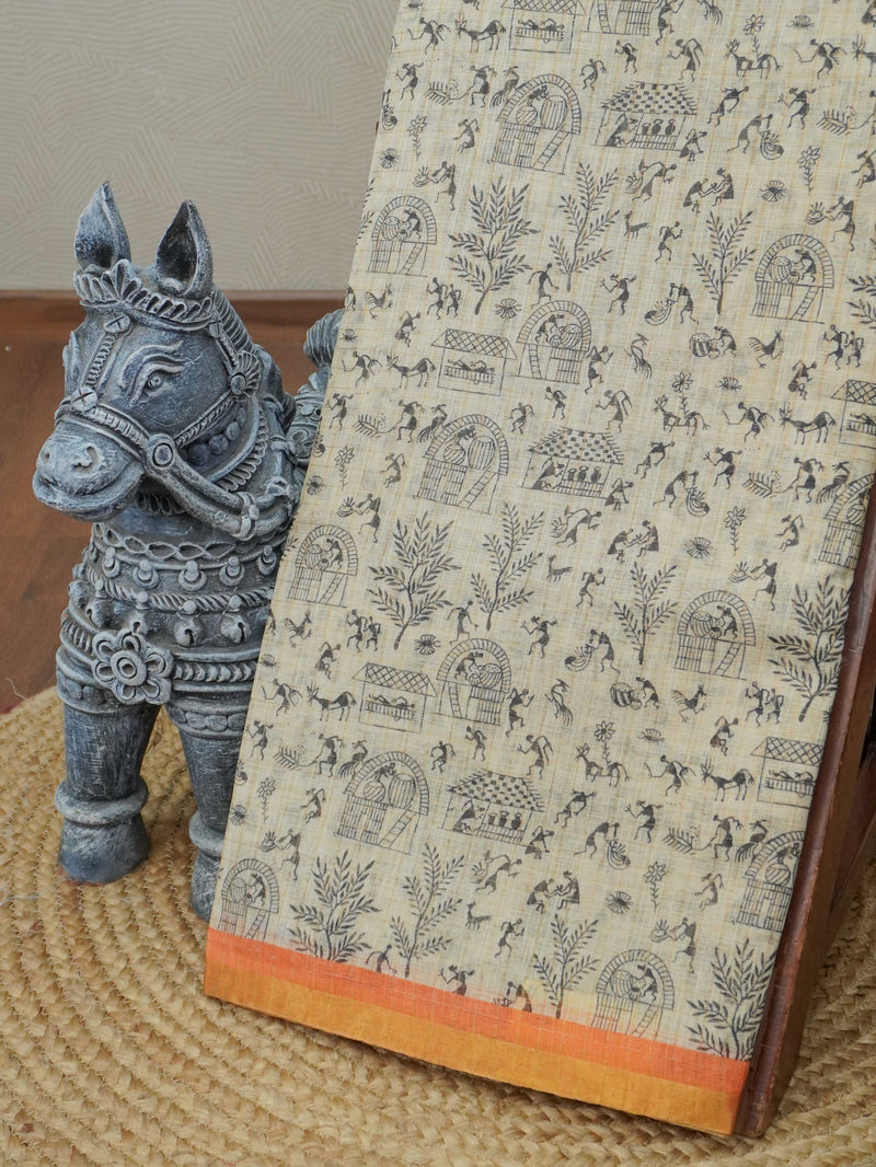 Linen Cotton Saree | TTDS3265