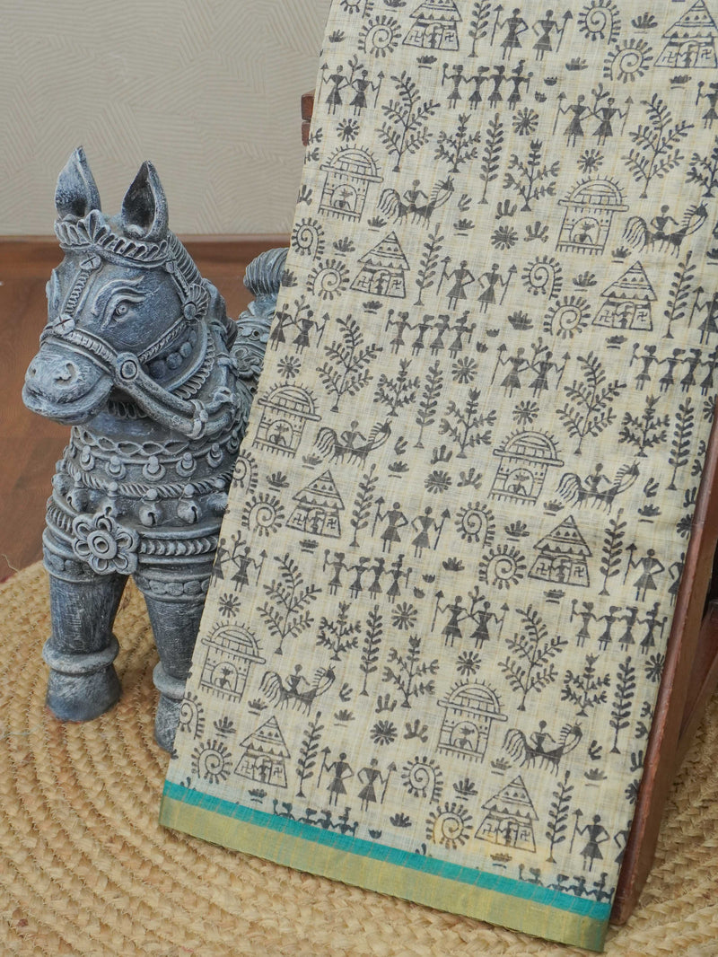 Linen Cotton Saree | TTDS3266