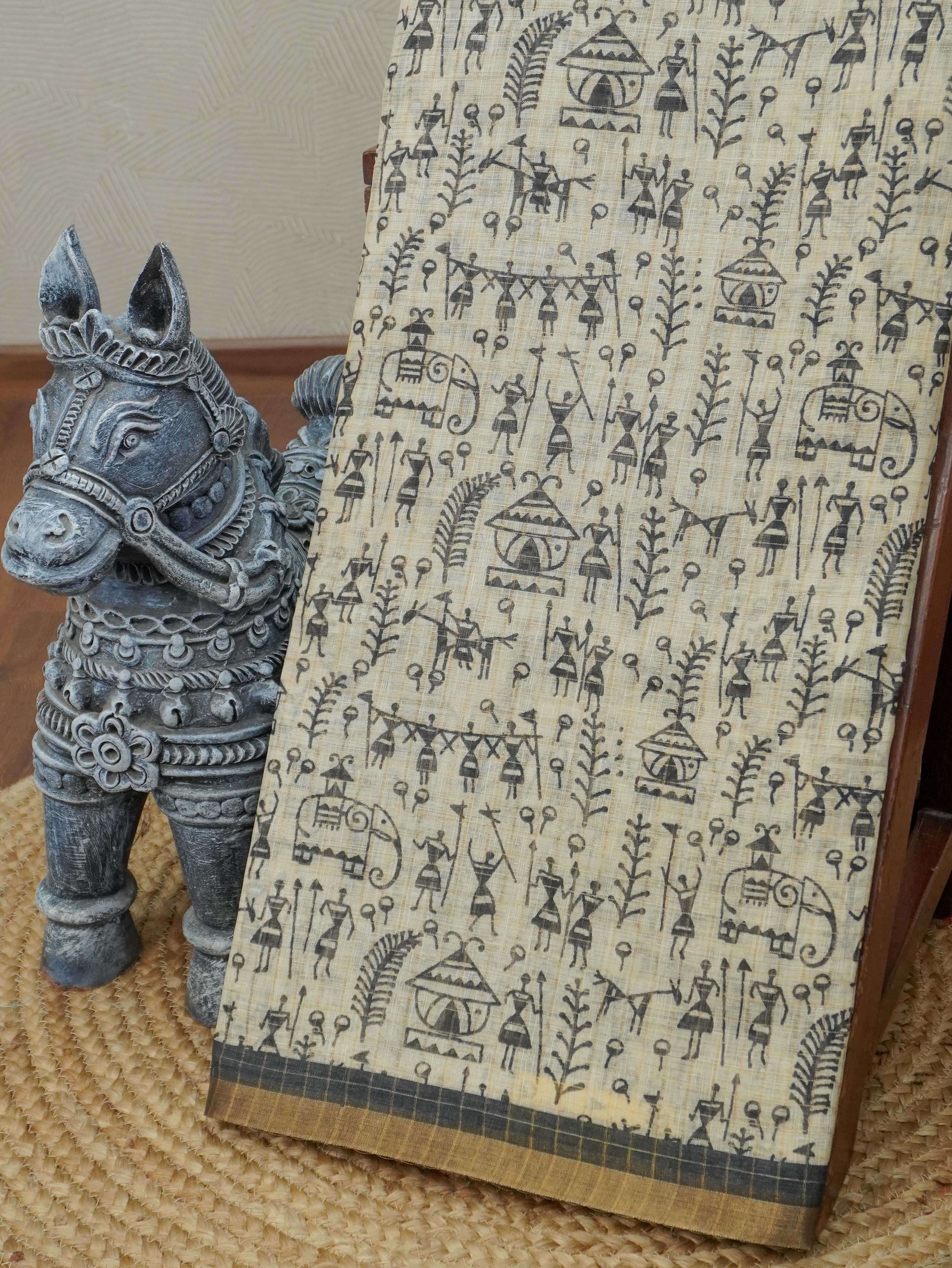 Linen Cotton Saree | TTDS3264
