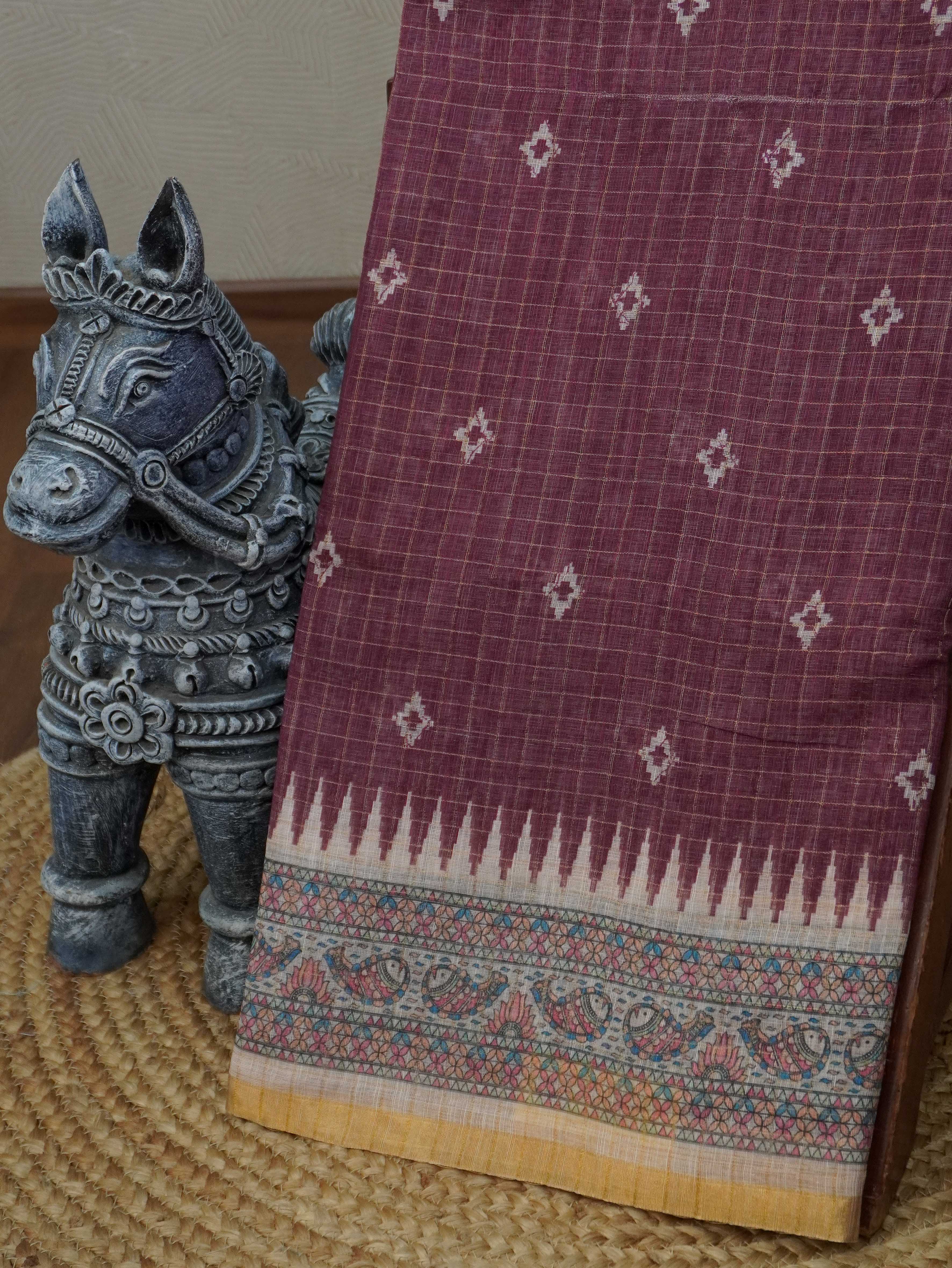 Linen Cotton Saree | TTDS3287