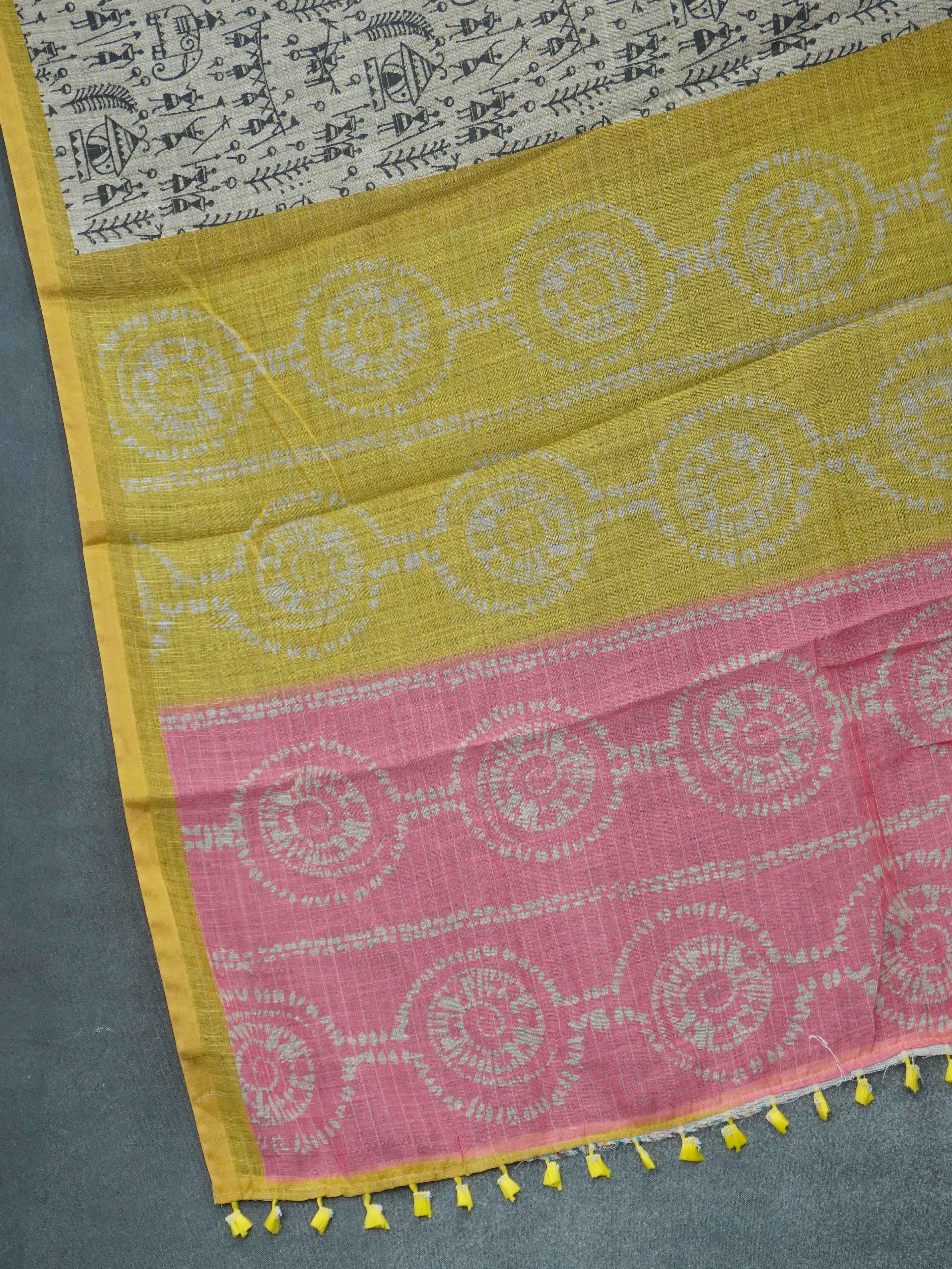 Linen Cotton Saree | TTDS3264