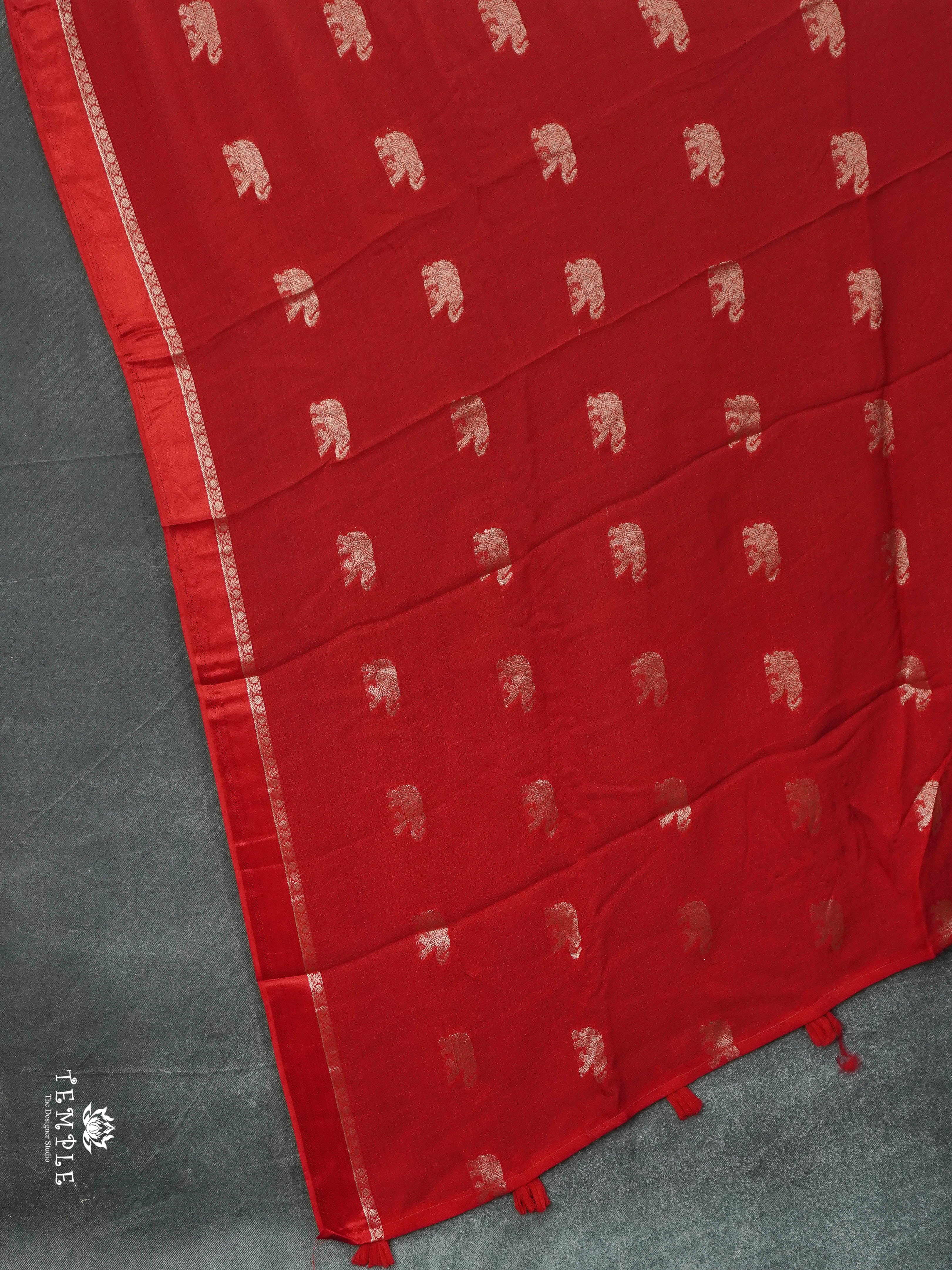 Khadi Silk Saree(Red) | TTDS2879