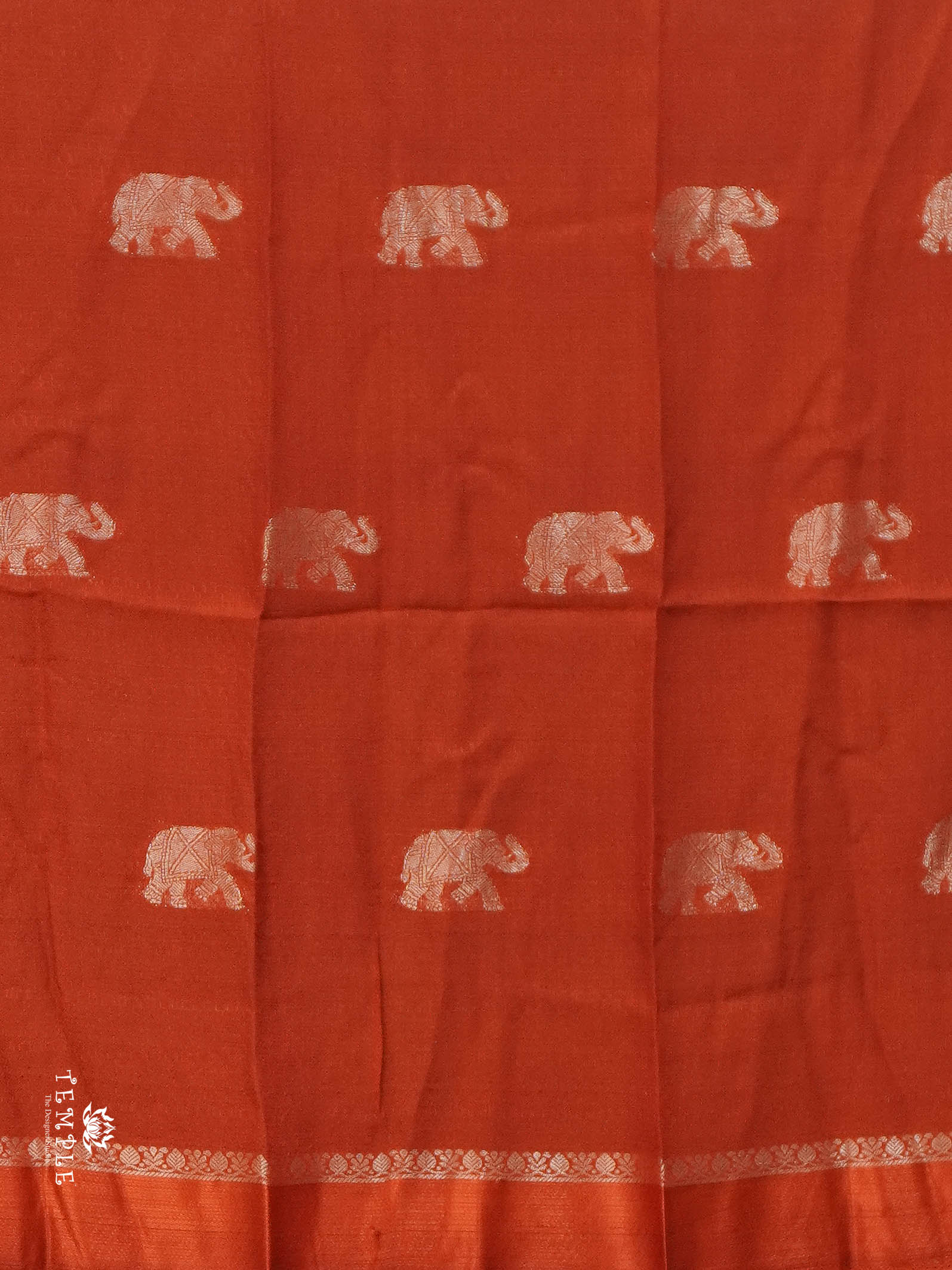 Khadi Silk Saree(Rustic Orange) | TTDS2879