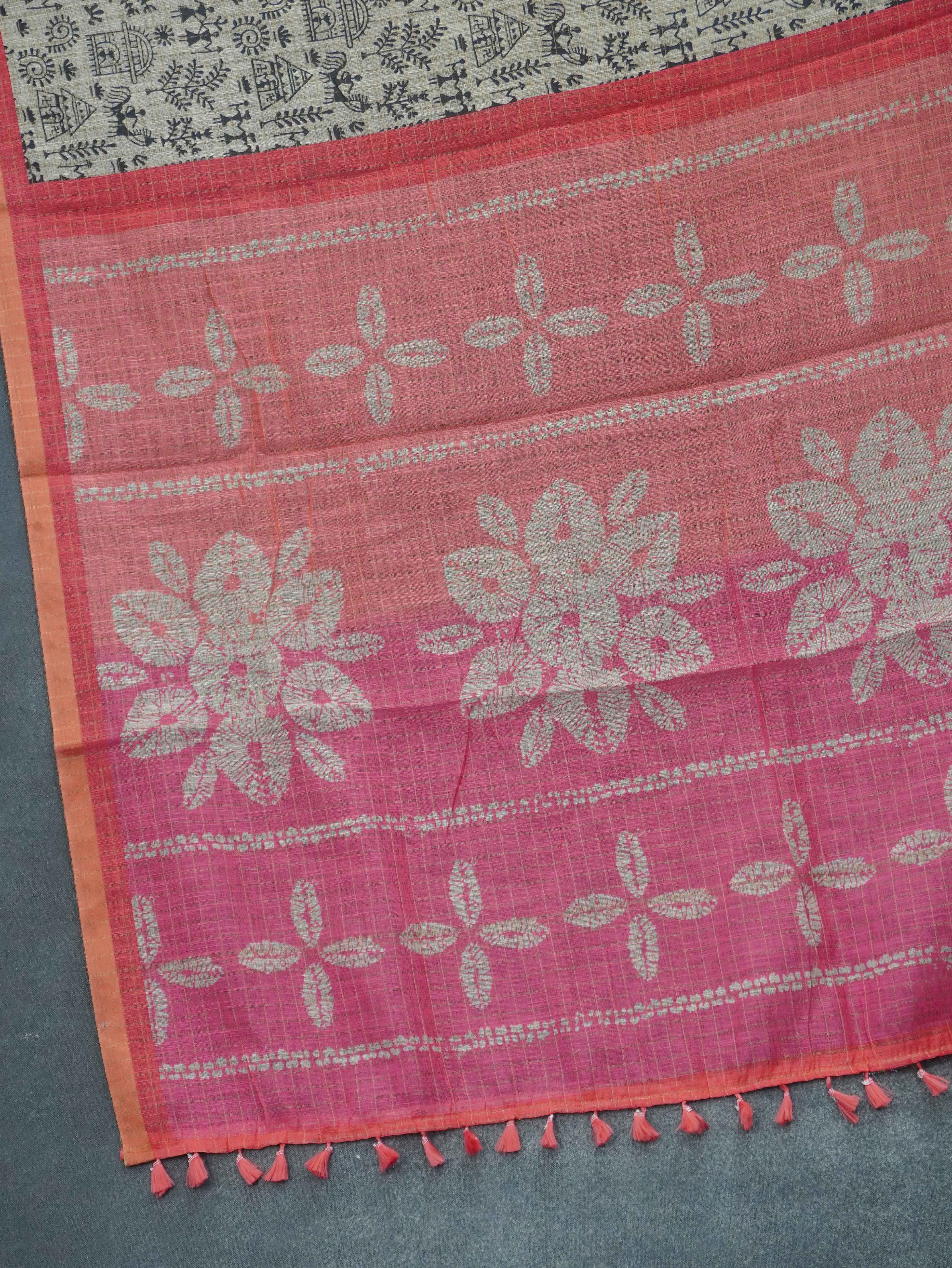 Linen Cotton Saree | TTDS3266