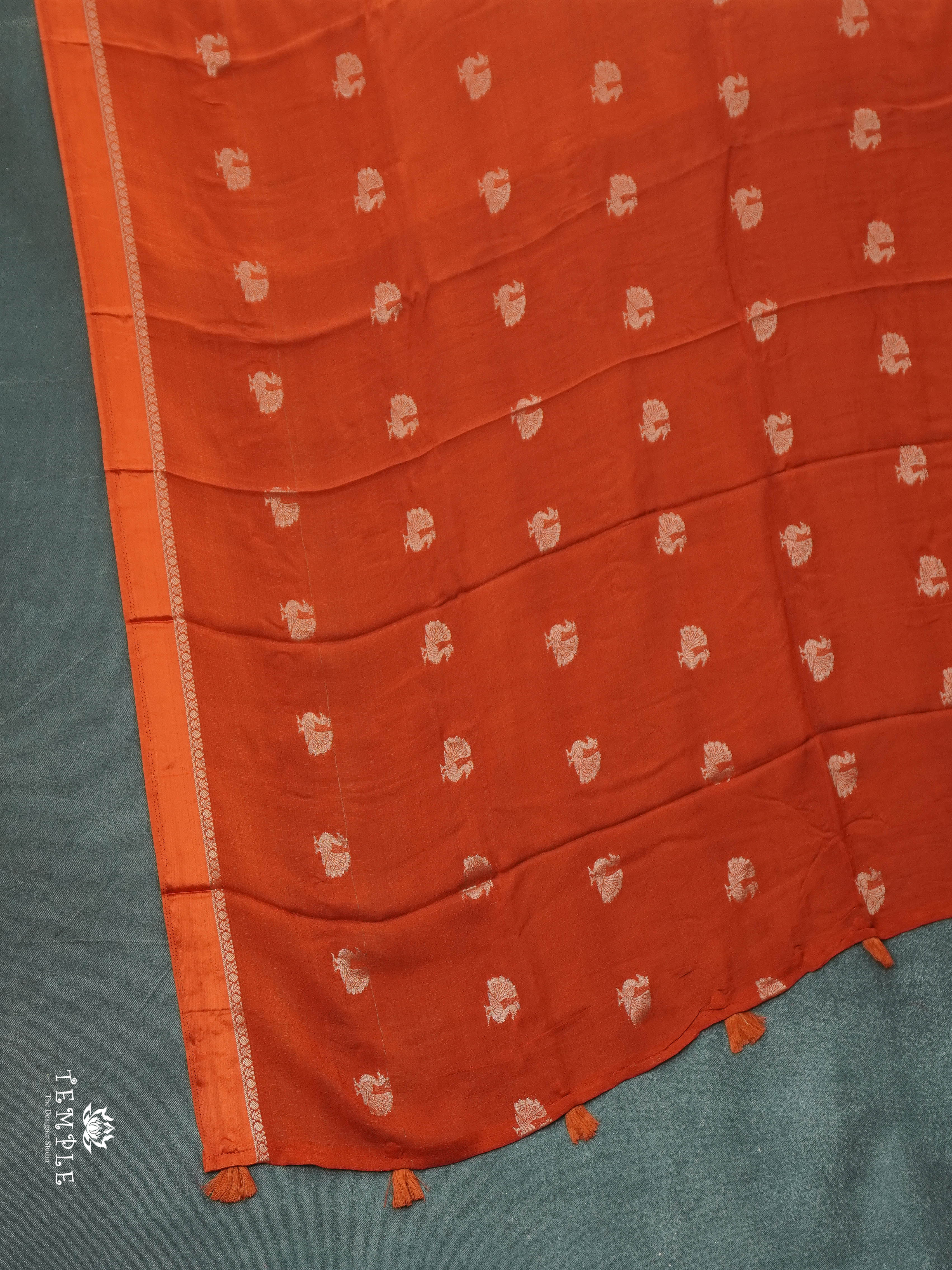 Khadi Silk Saree(Rustic Orange) | TTDS2878
