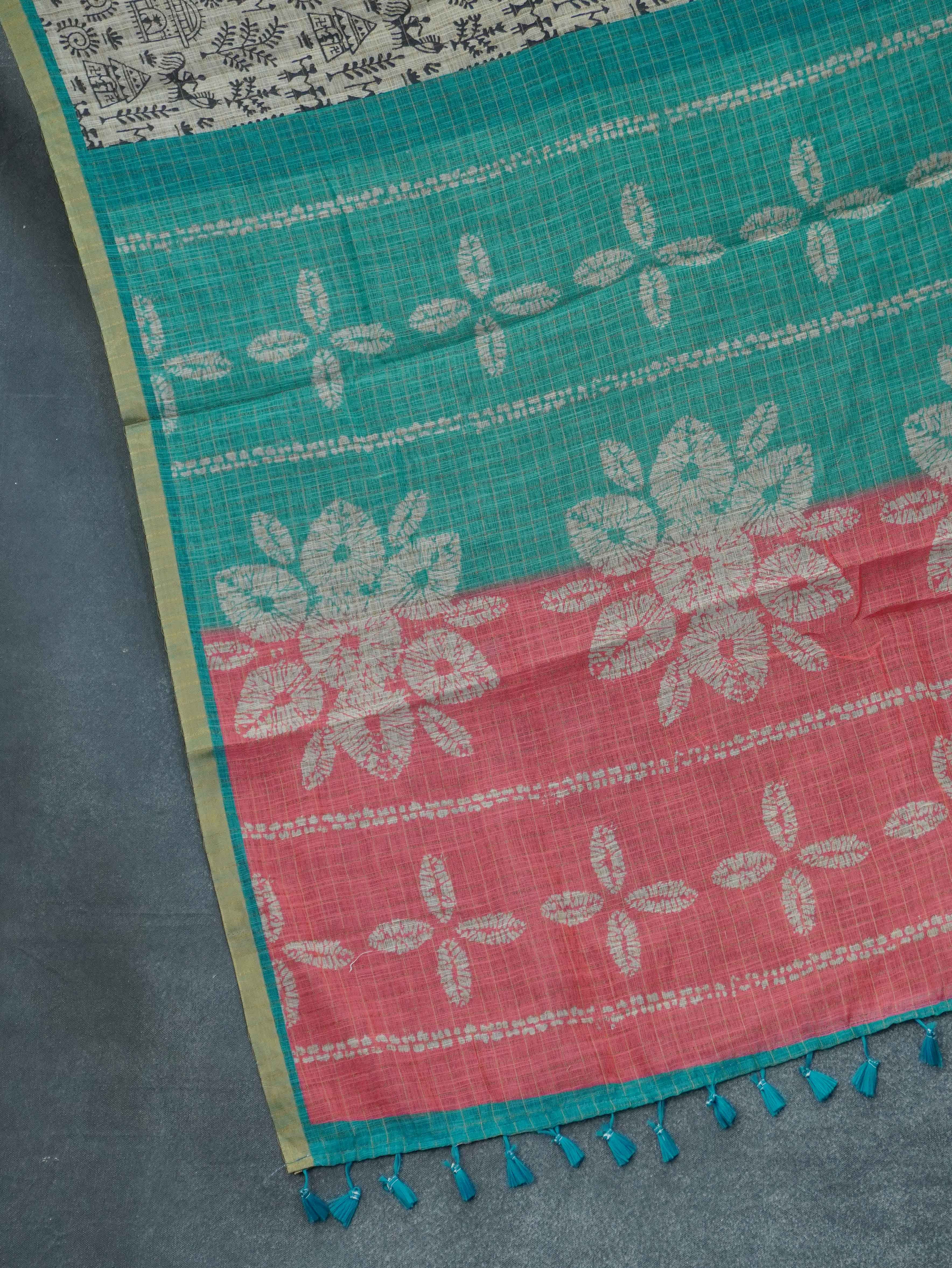 Linen Cotton Saree | TTDS3266