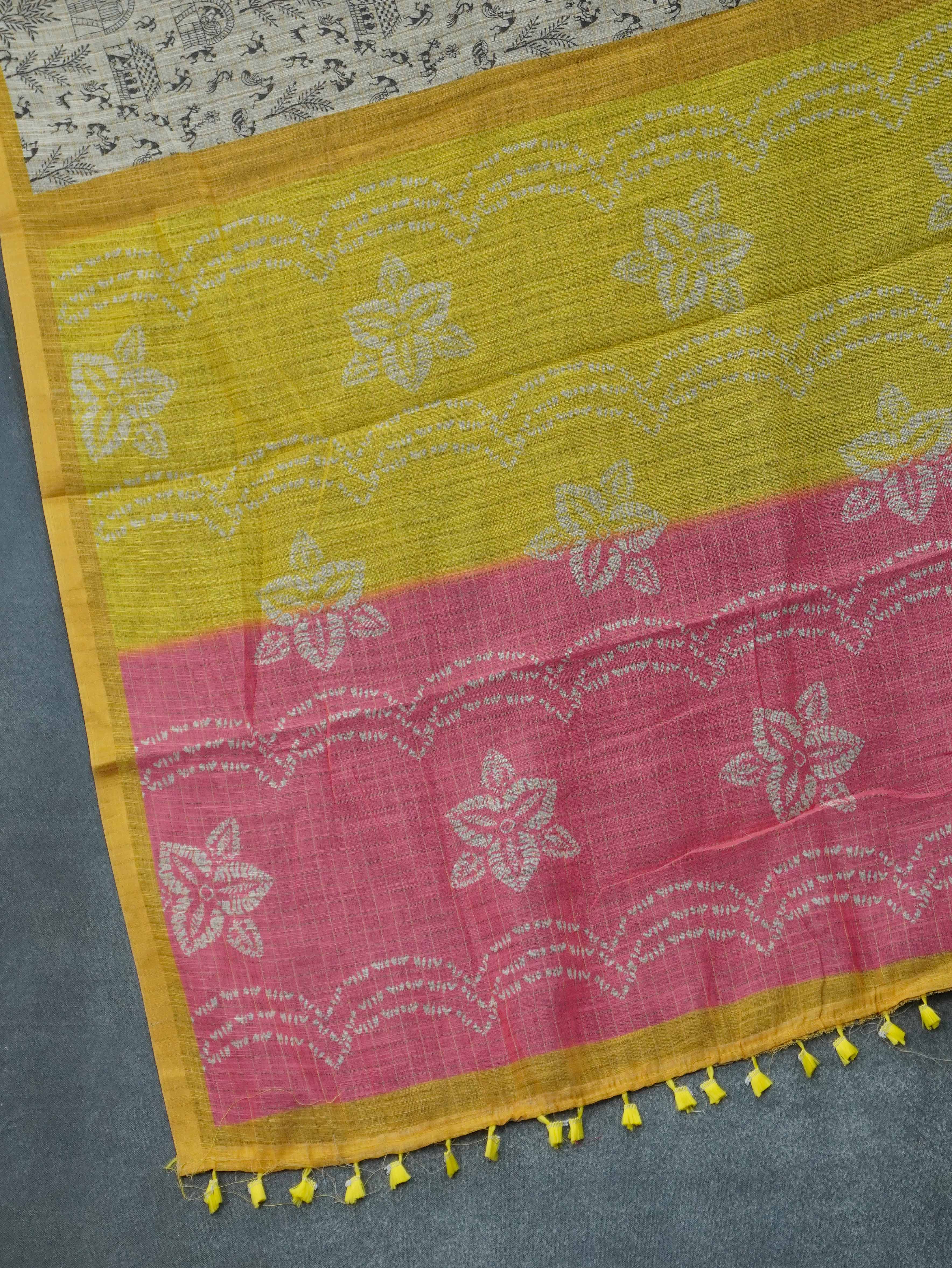 Linen Cotton Saree | TTDS3265