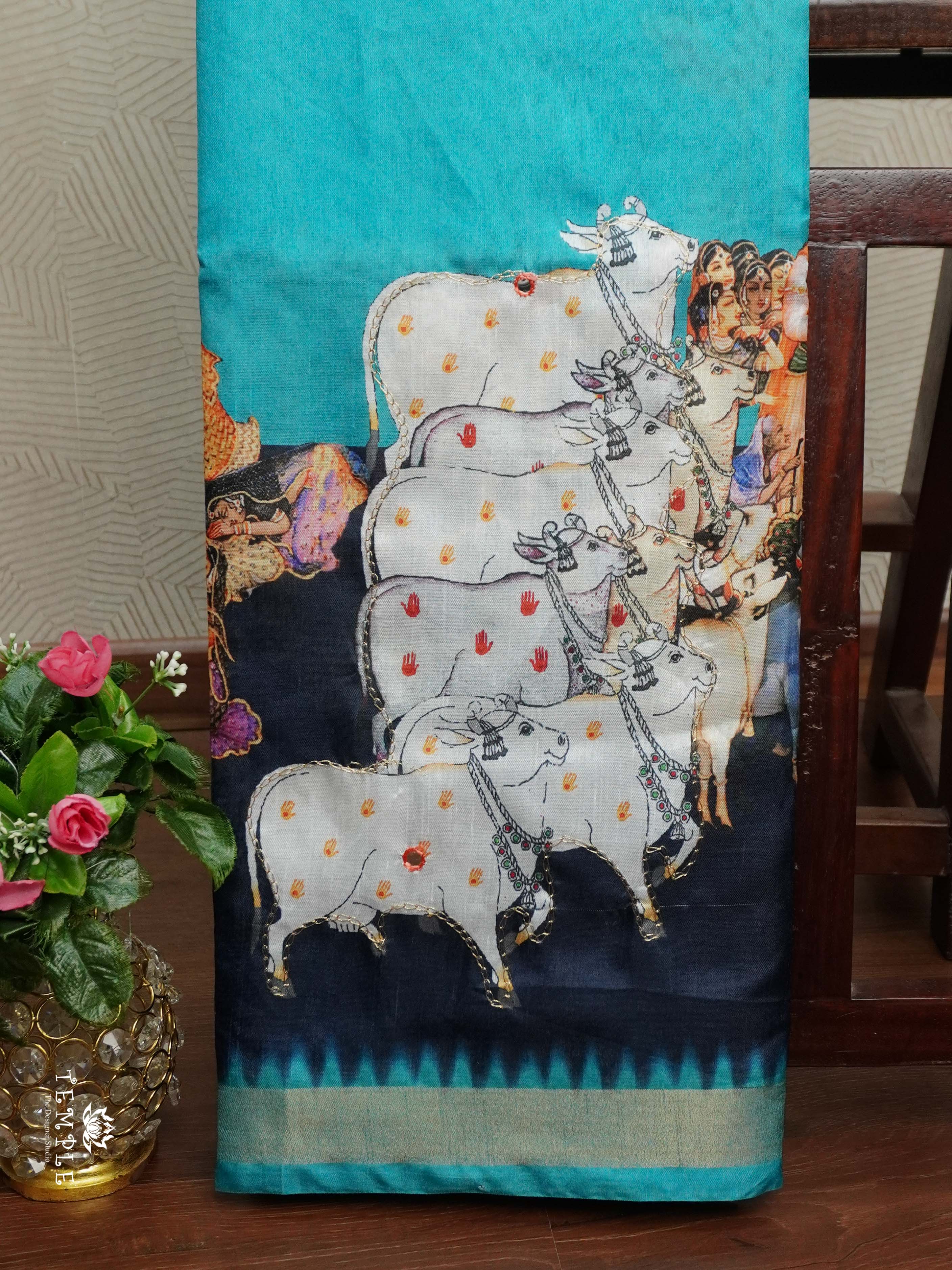 Digital Pichwai Printed Saree | TTDS2351