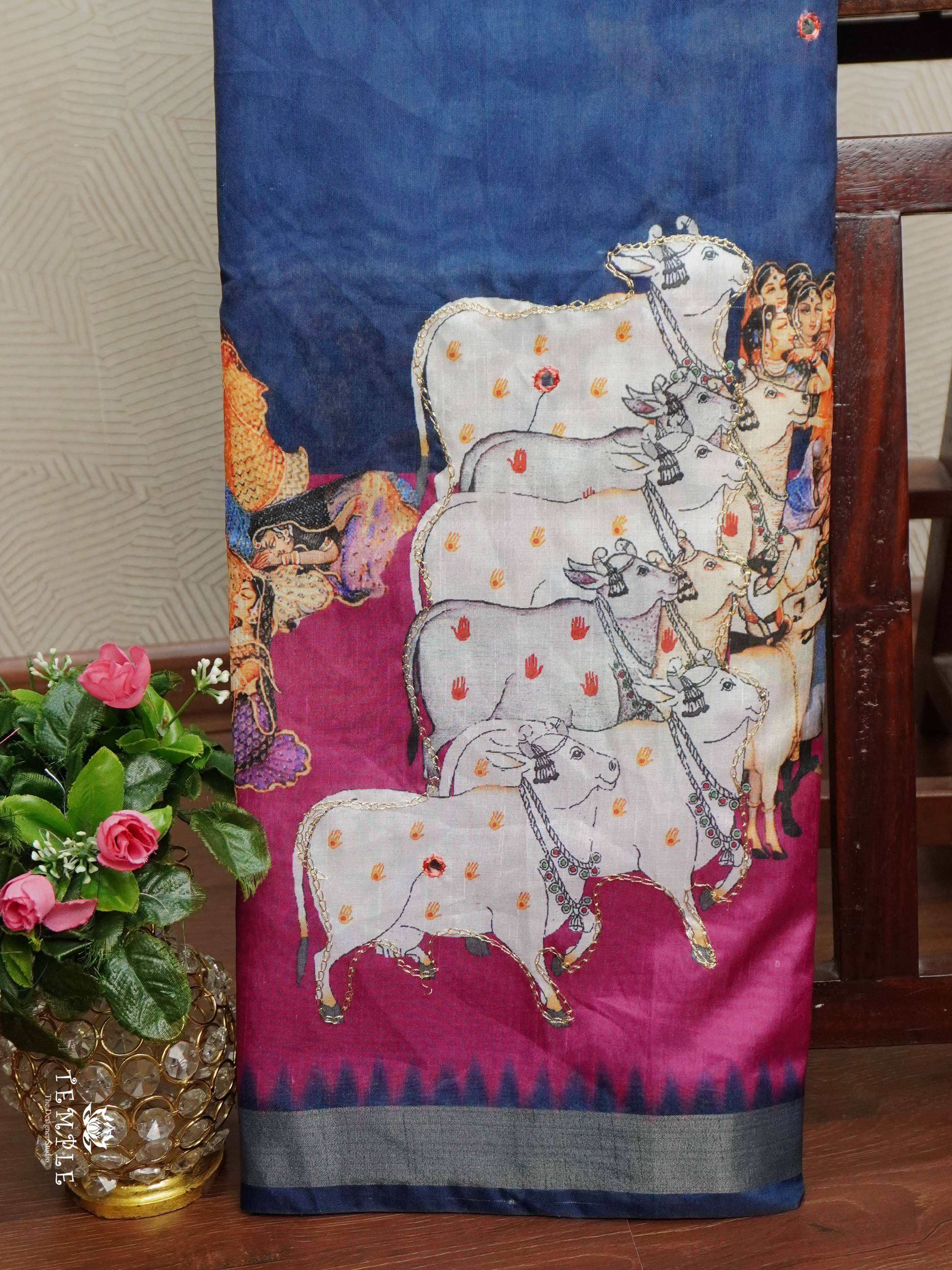 Digital Pichwai Printed Saree | TTDS2351
