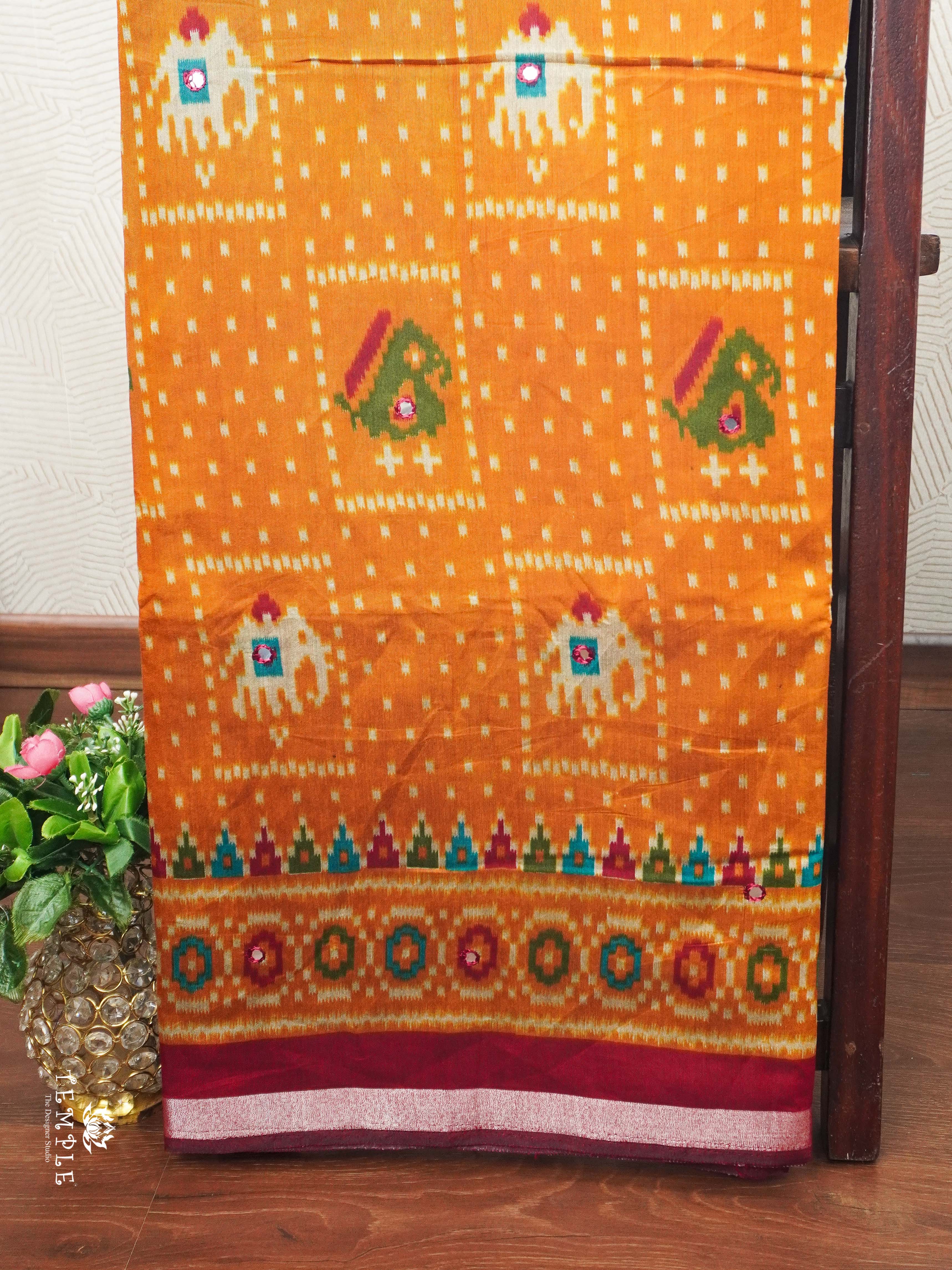 Fancy Cotton Saree With Mirror Work | TTDS2426