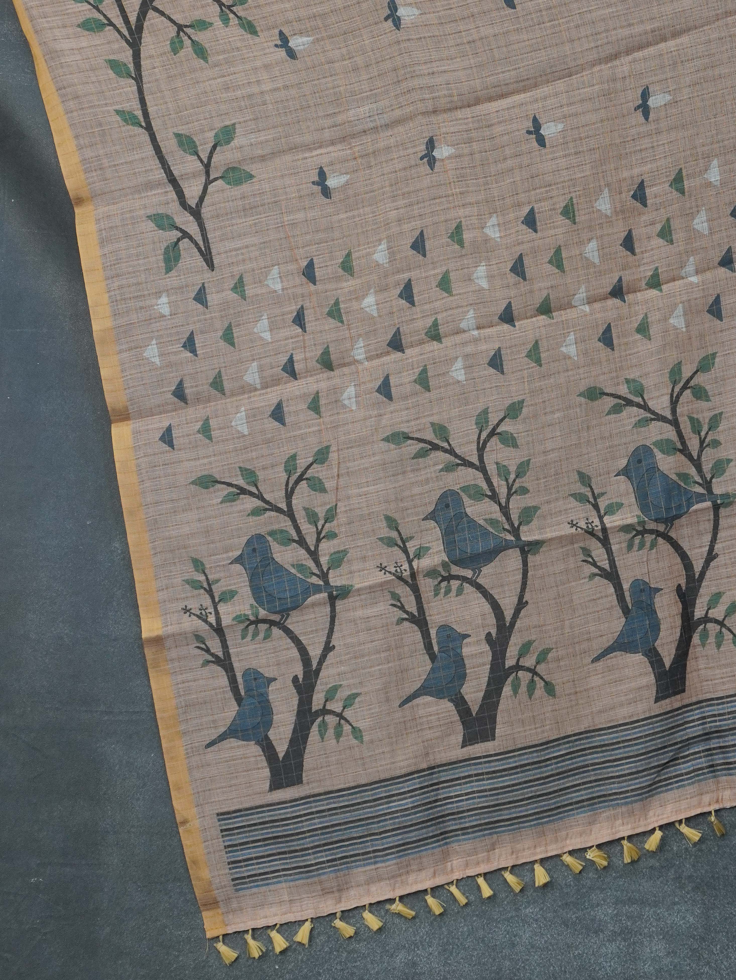 Linen Cotton Saree | TTDS3263