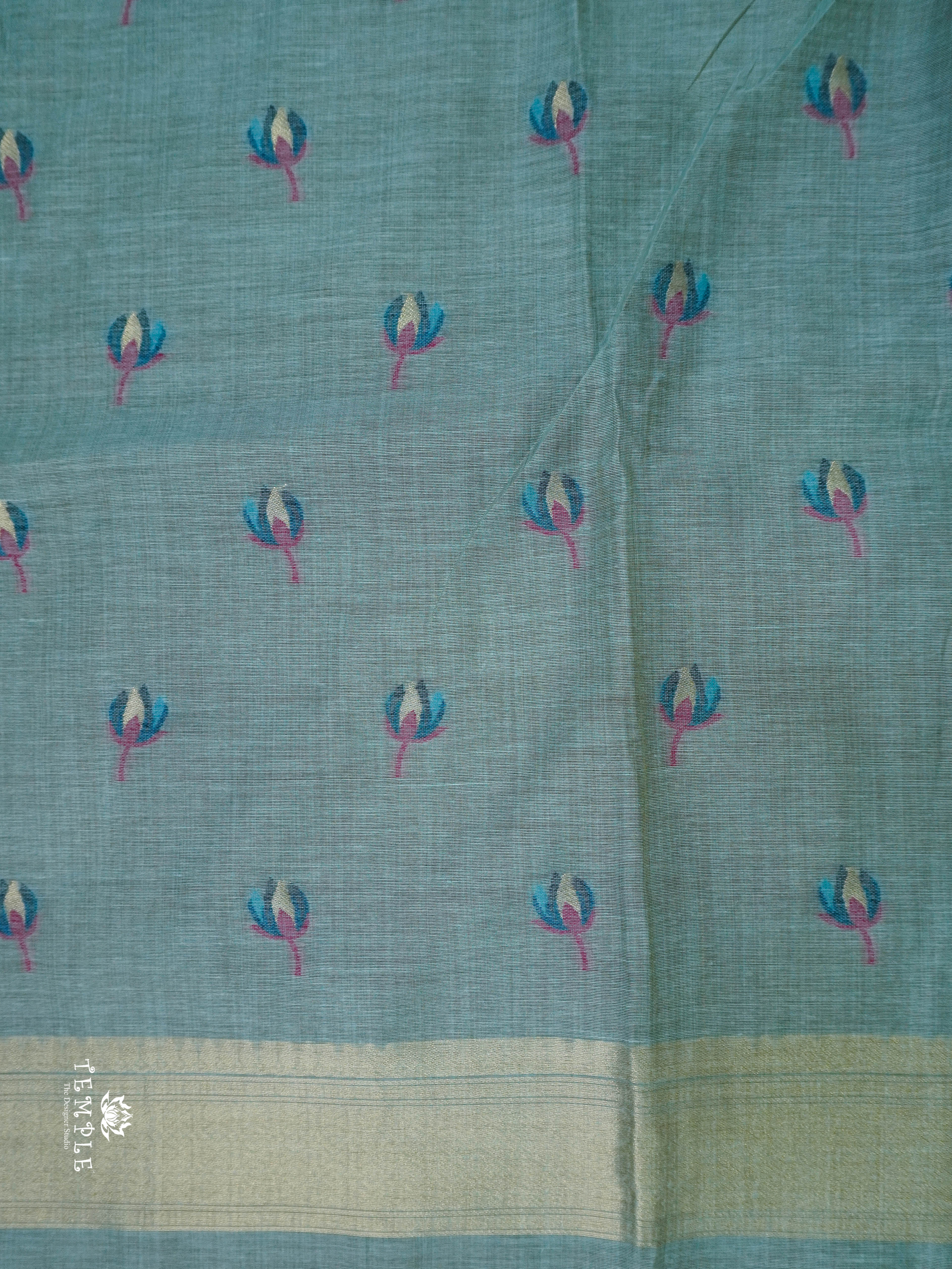 Munga Cotton Saree With Lotus Pattern | TTDS1402 |  Design - 2