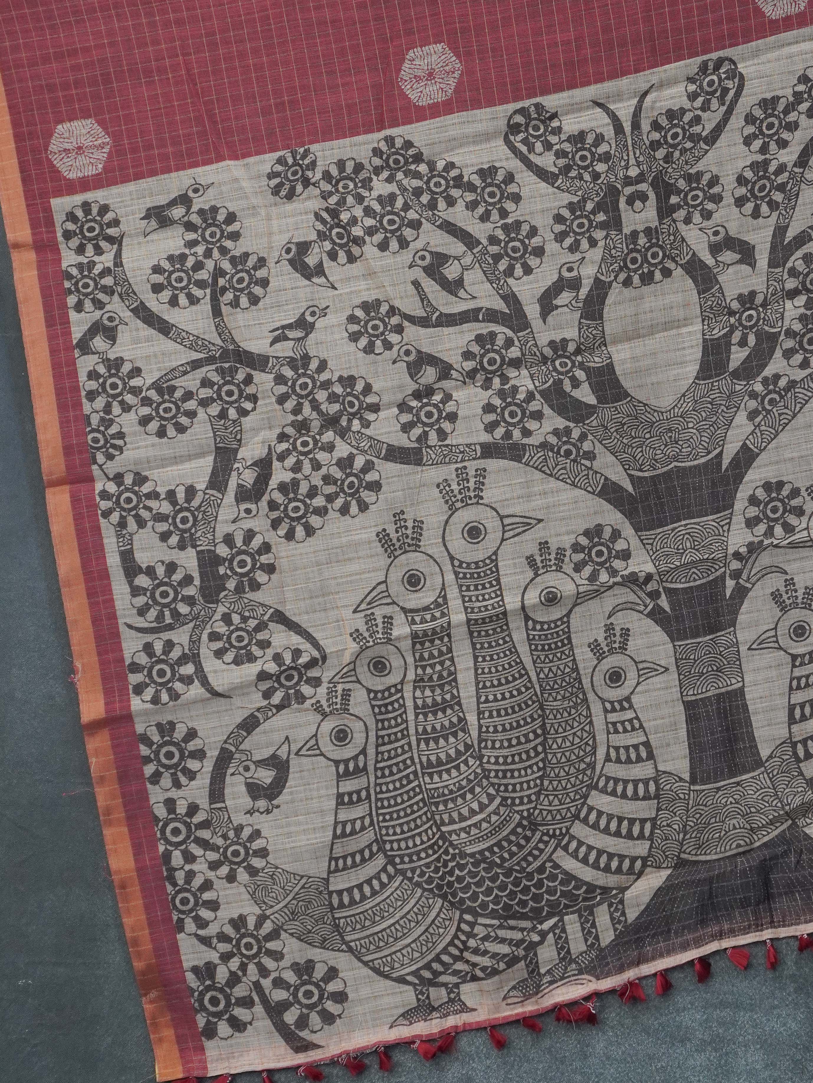 Linen Cotton Saree | TTDS3285