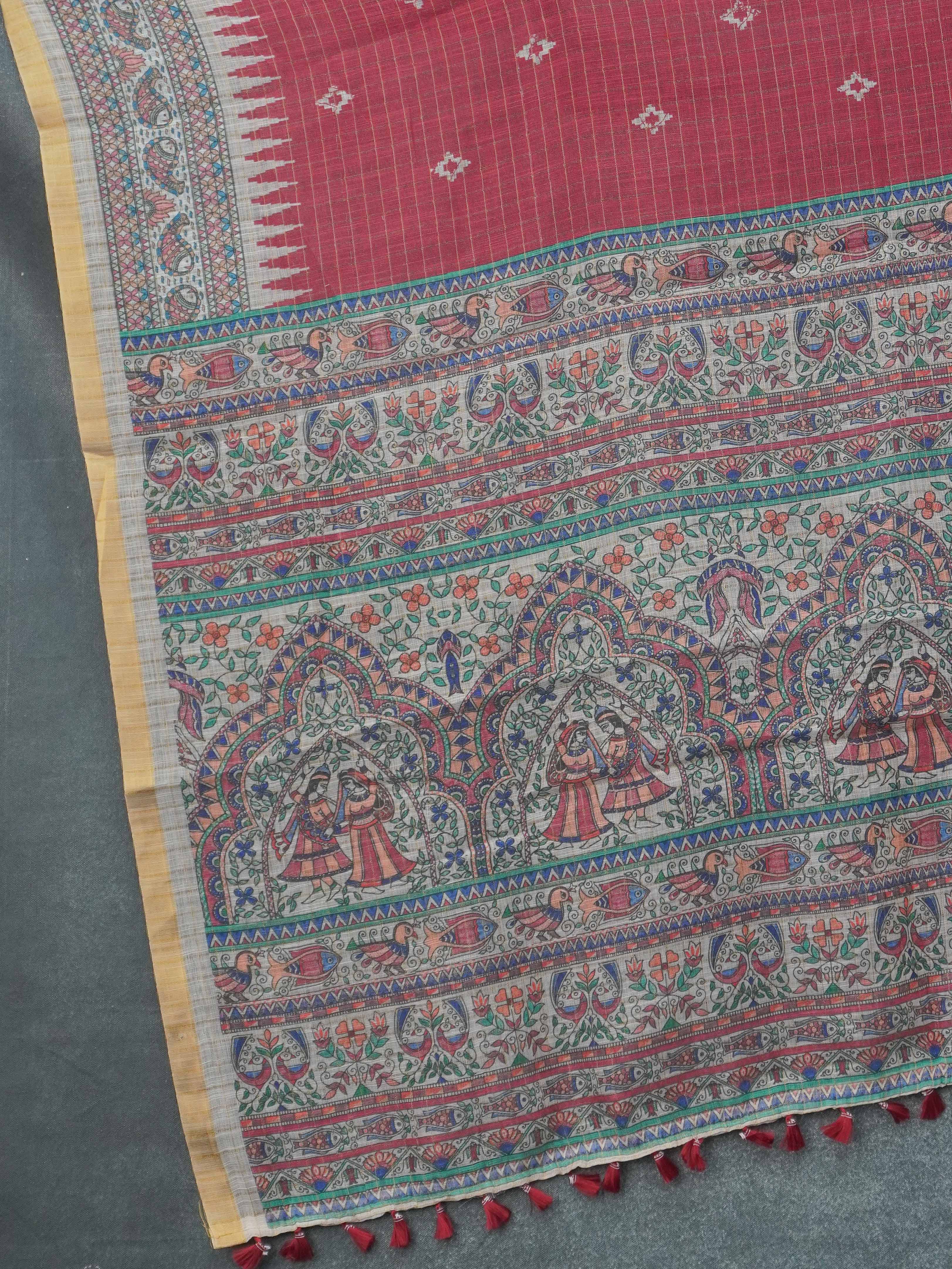Linen Cotton Saree | TTDS3287