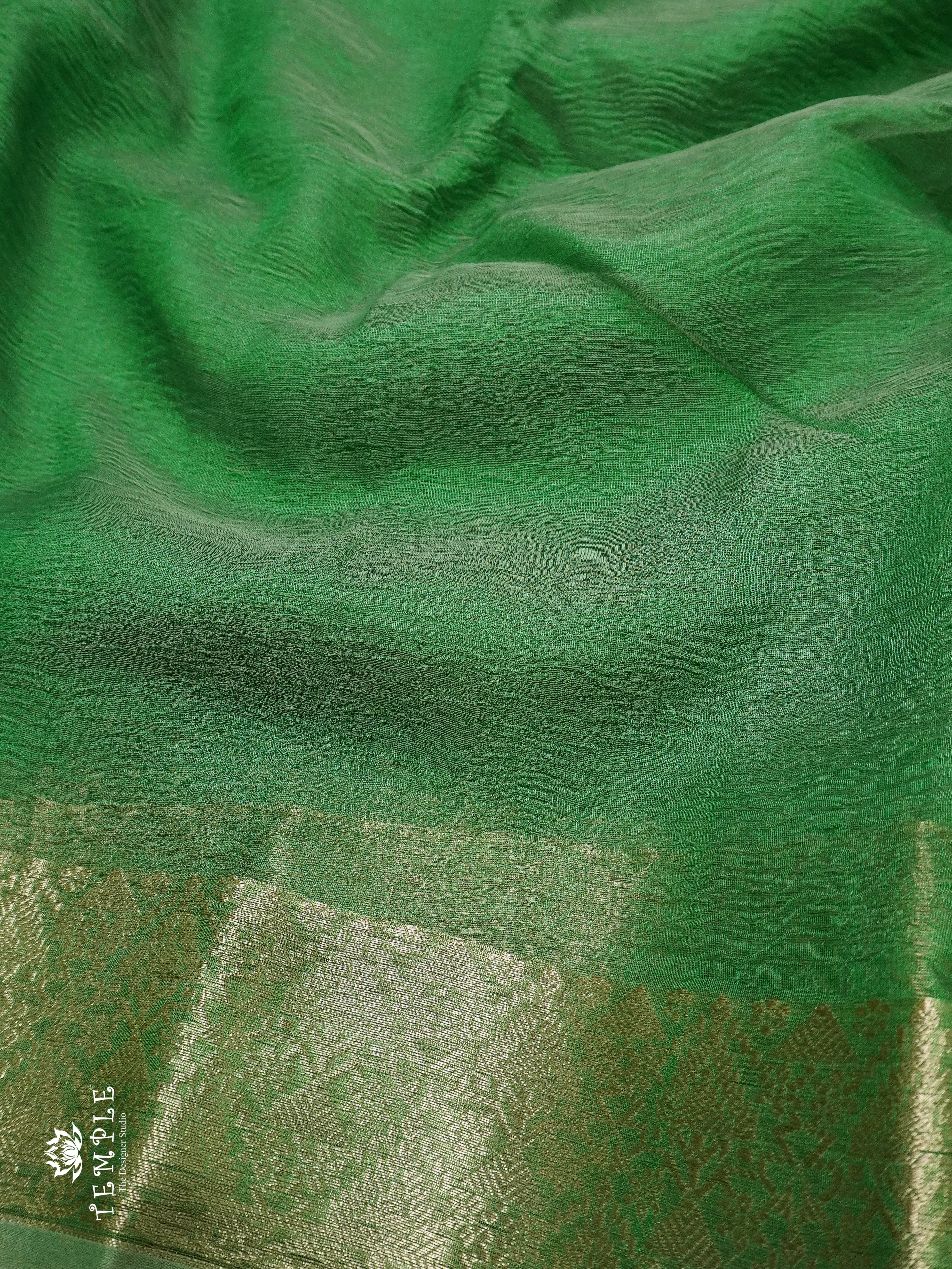 Tissue Saree (  Crushed &material )  | TTDS709