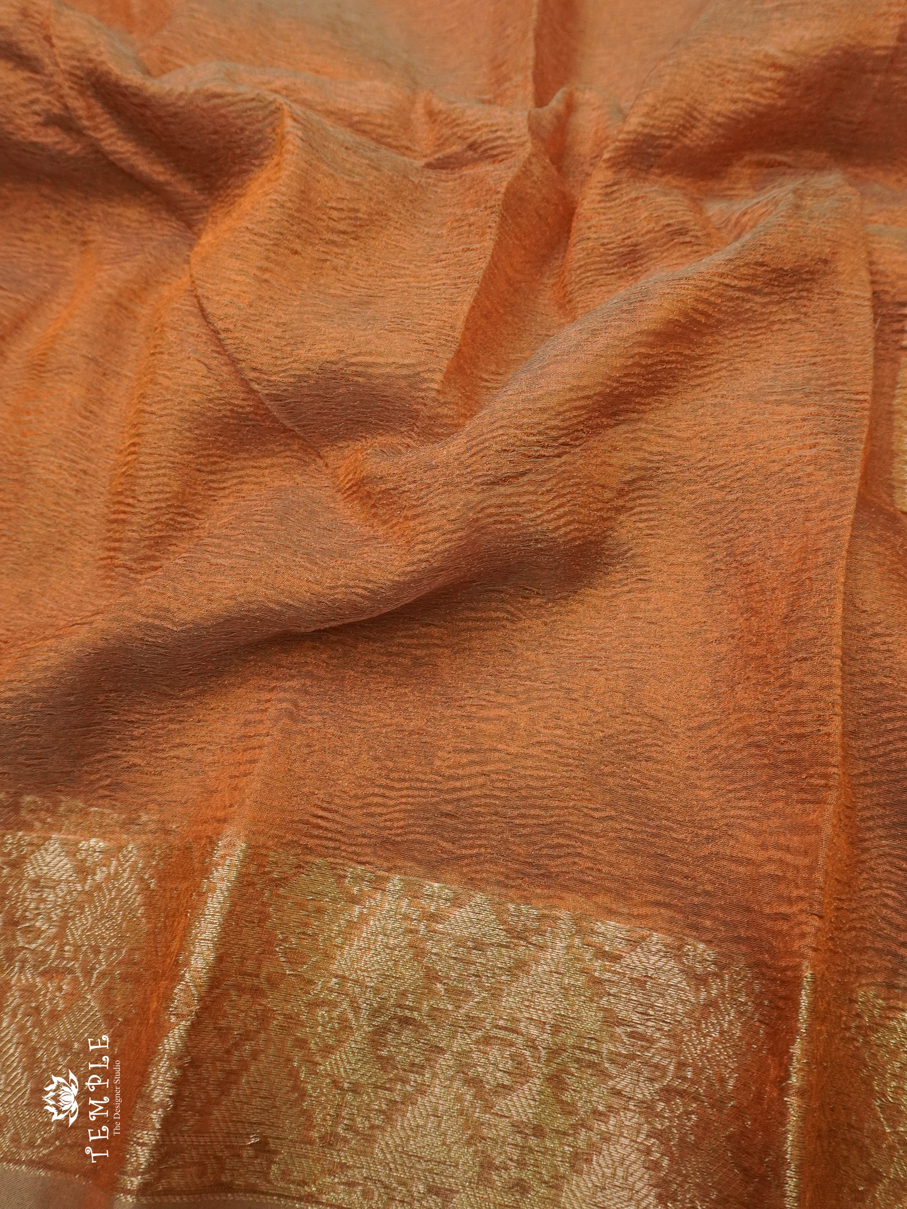 Tissue Saree (  Crushed &material )  | TTDS709