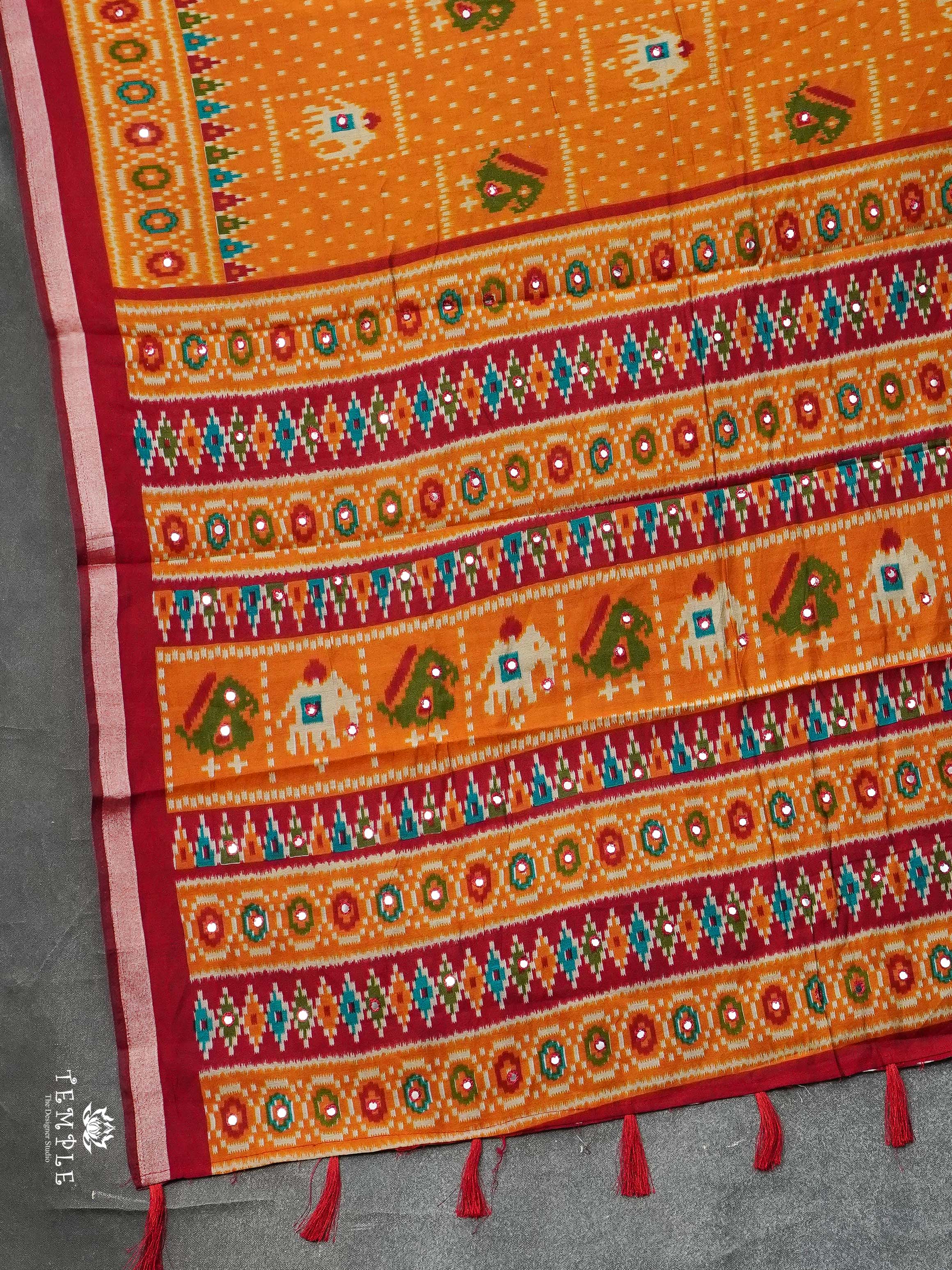 Fancy Cotton Saree With Mirror Work | TTDS2426