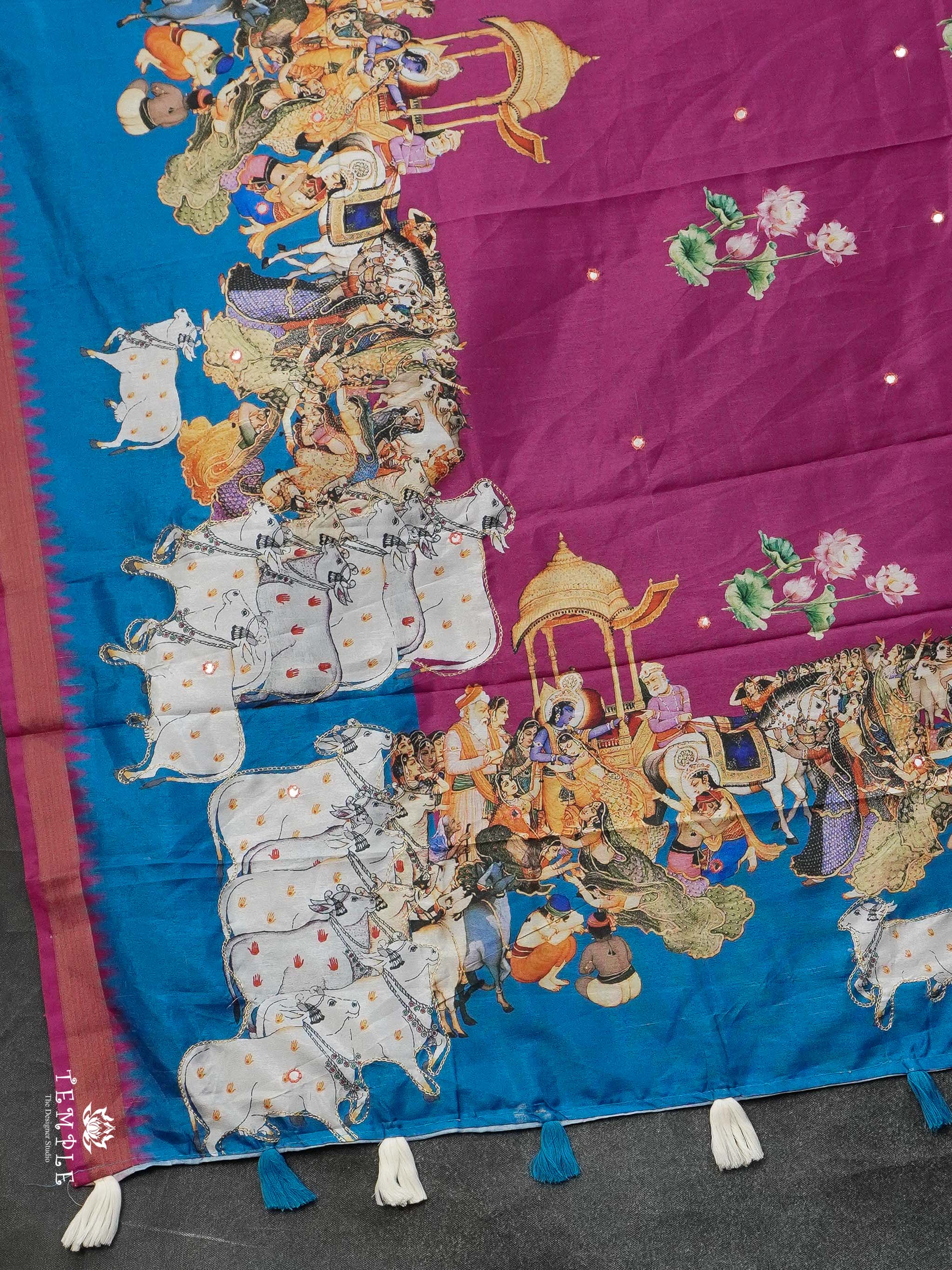 Digital Pichwai Printed Saree | TTDS2351