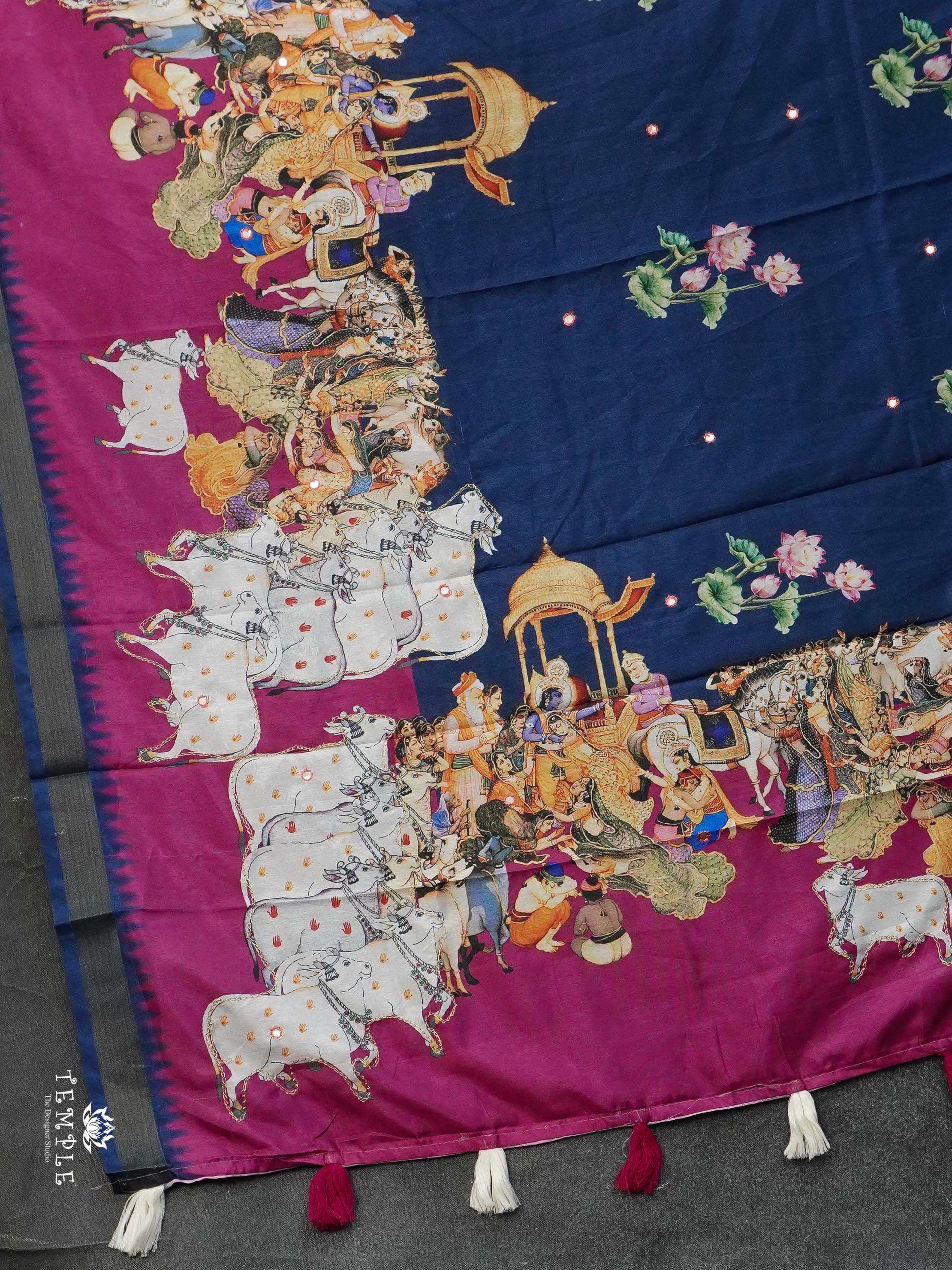 Digital Pichwai Printed Saree | TTDS2351