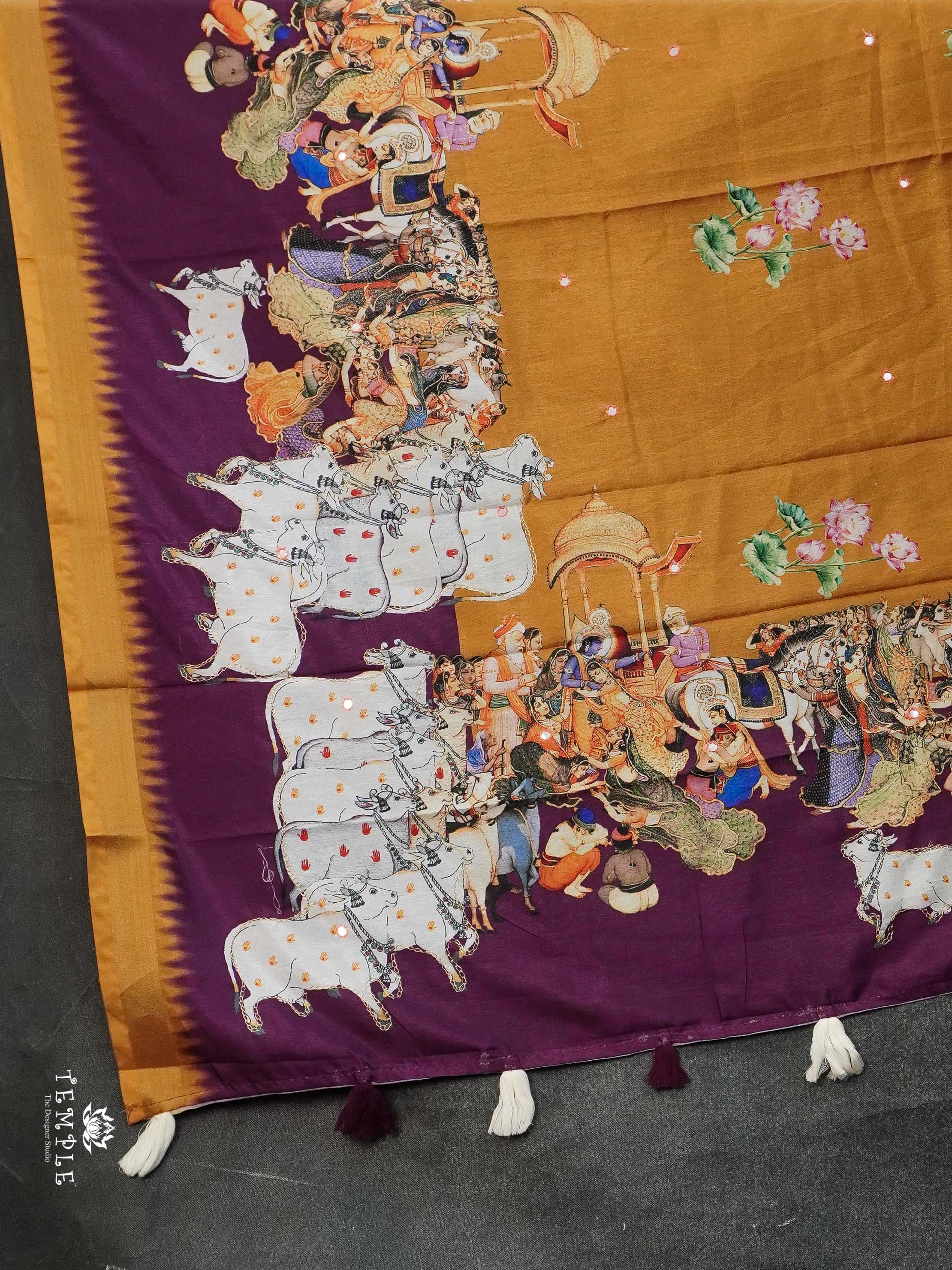 Digital Pichwai Printed Saree | TTDS2351