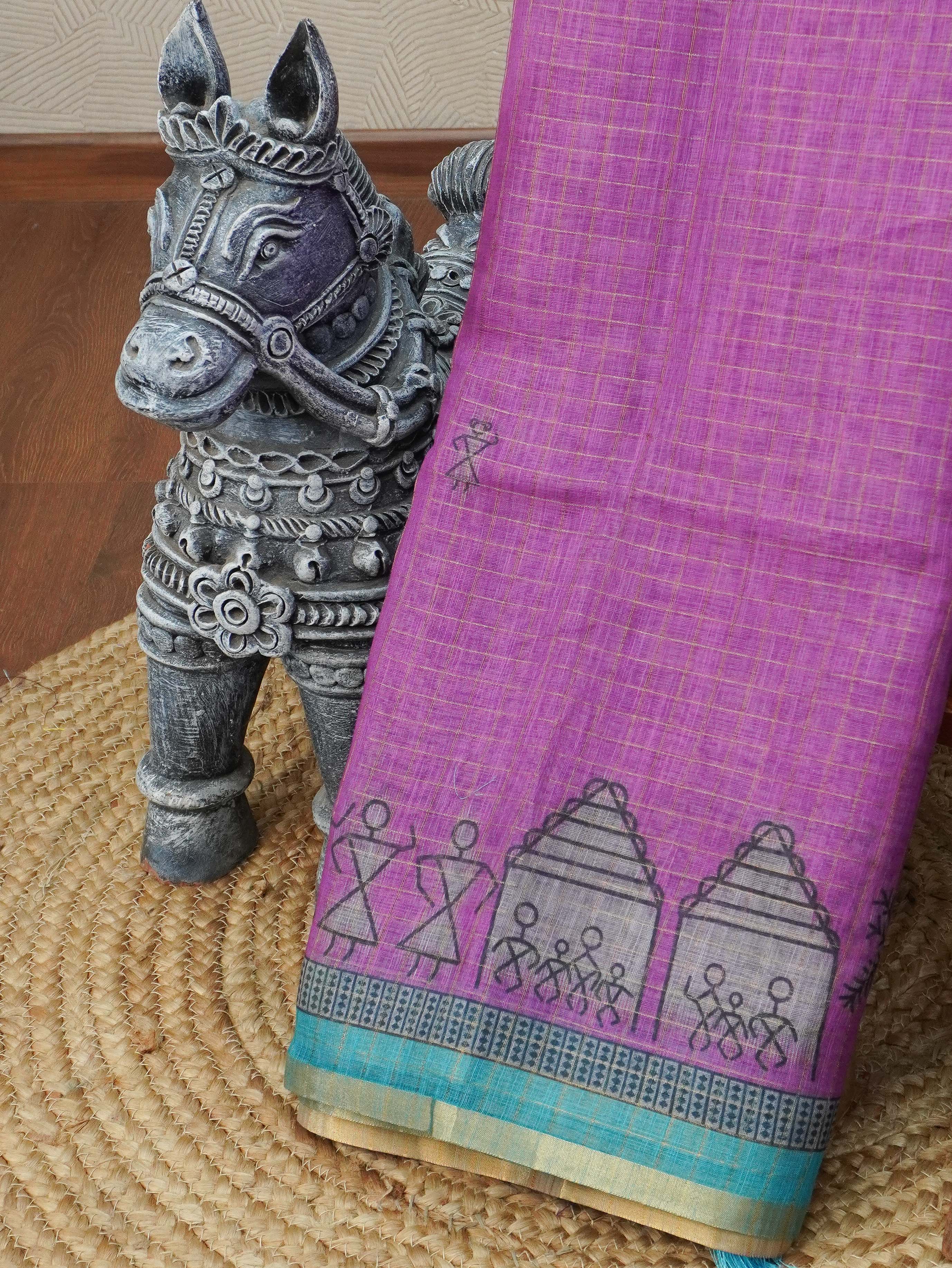Linen Cotton Saree | TTDS3304