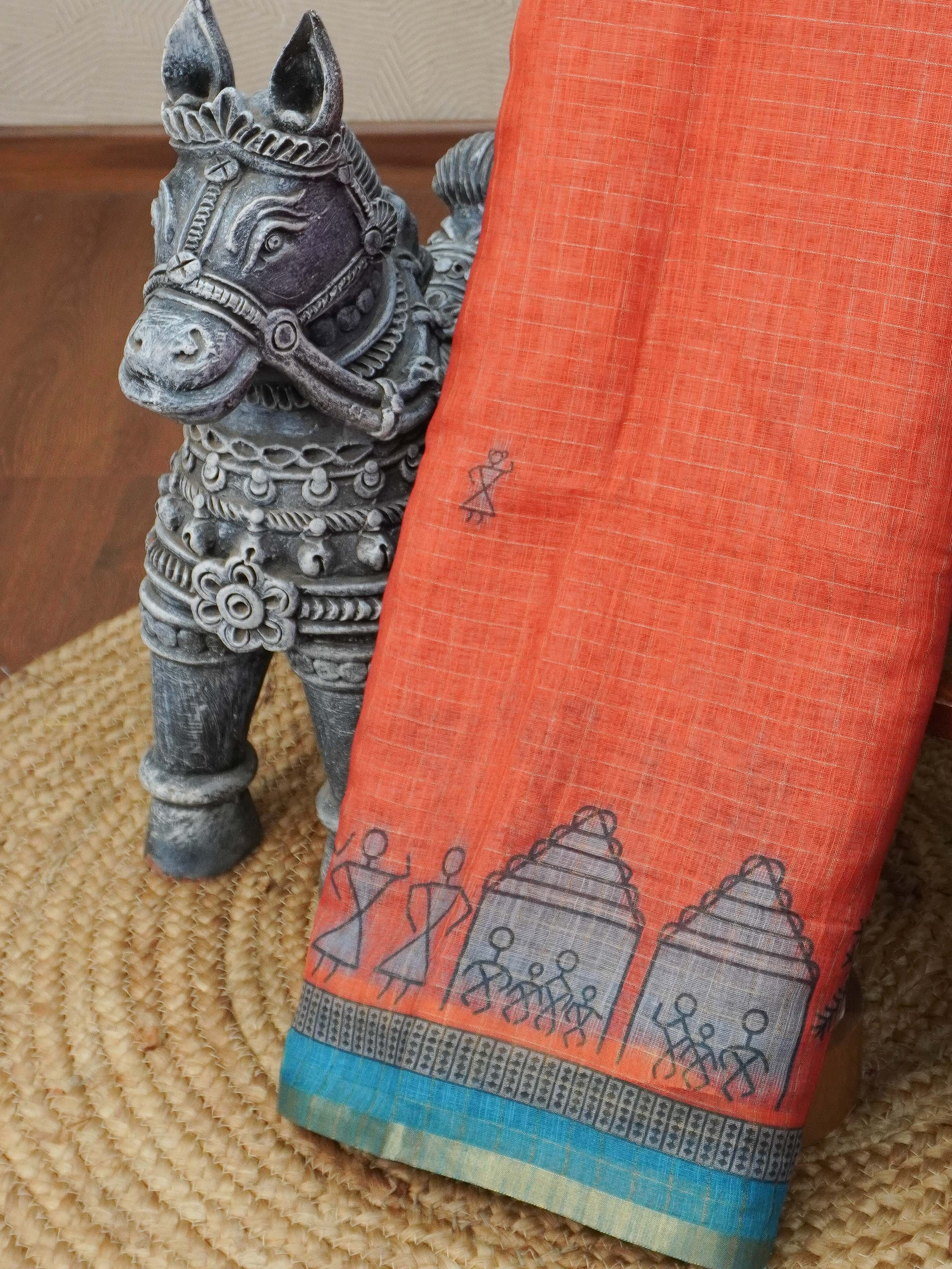 Linen Cotton Saree | TTDS3304