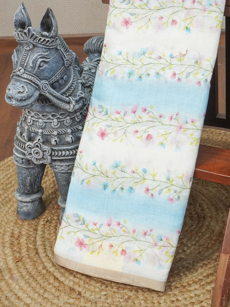 Linen Cotton Saree | TTDS3293