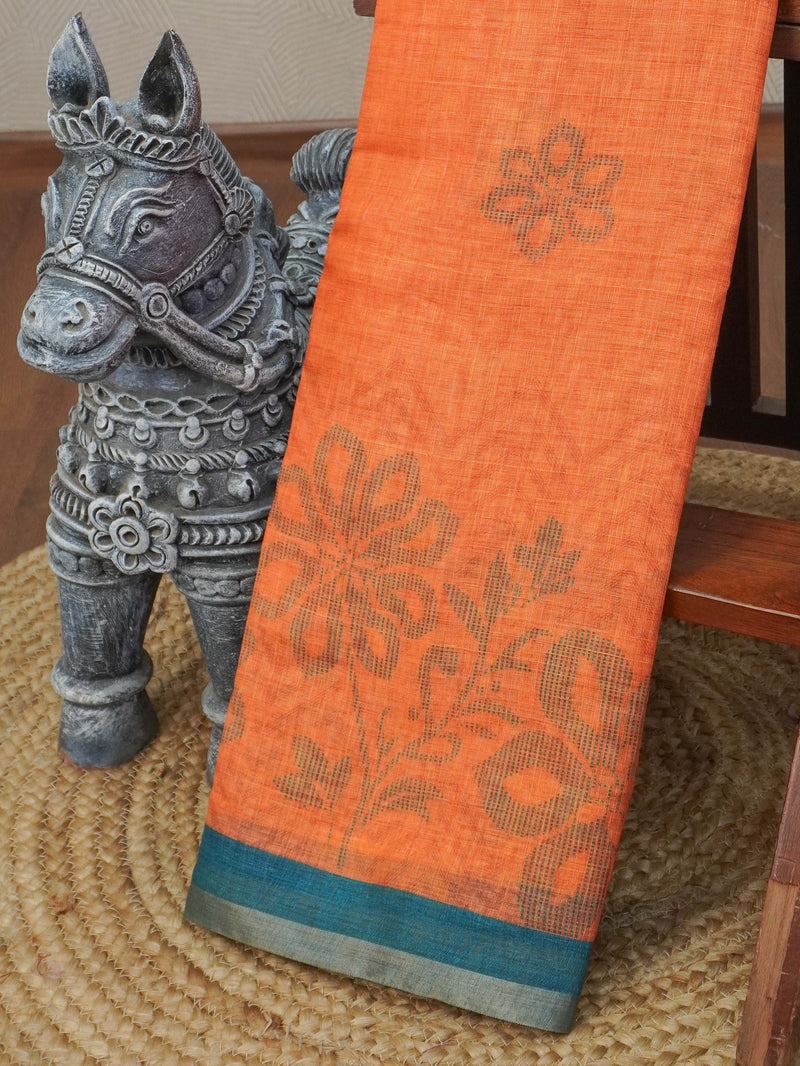 Linen Cotton Saree | TTDS3305