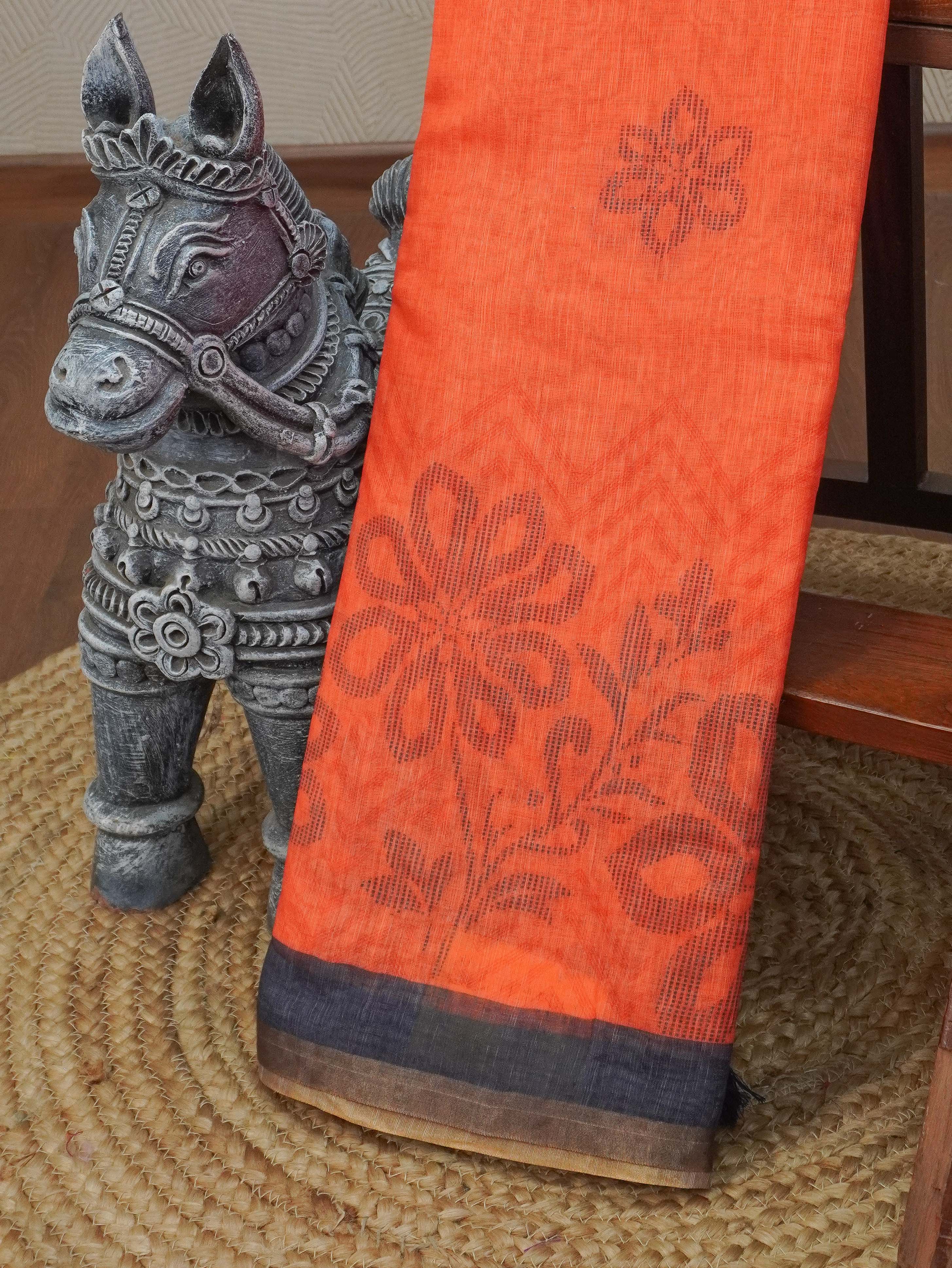 Linen Cotton Saree | TTDS3305