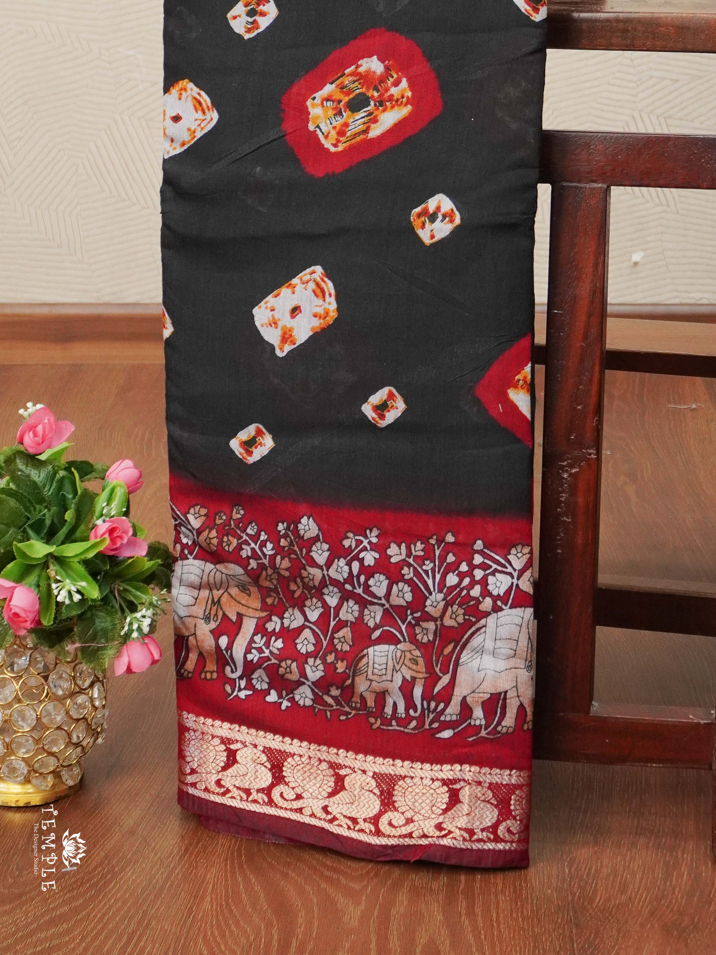 Bandhini Print Cotton Saree | TTDS2386