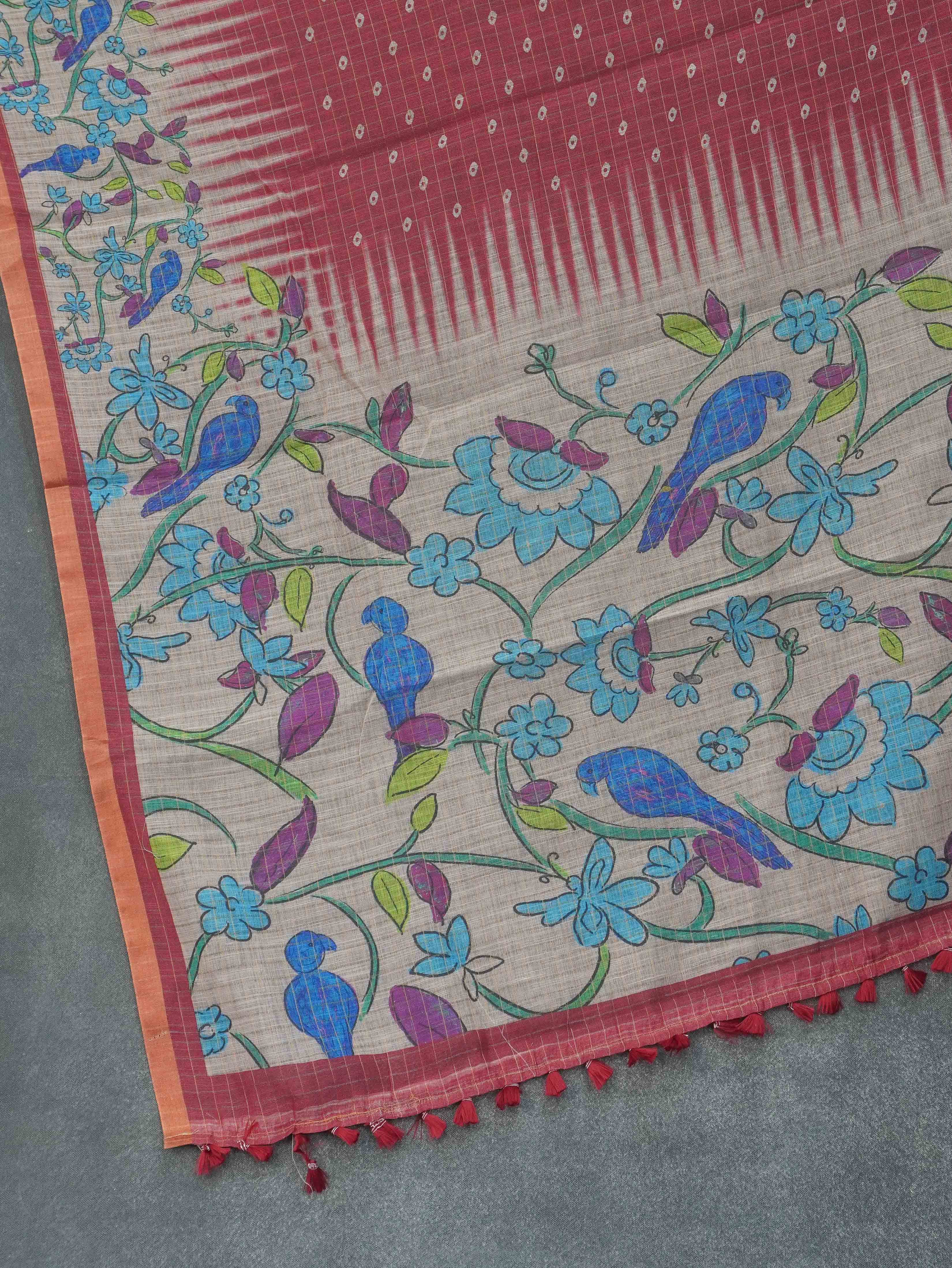 Linen Cotton Saree | TTDS3284