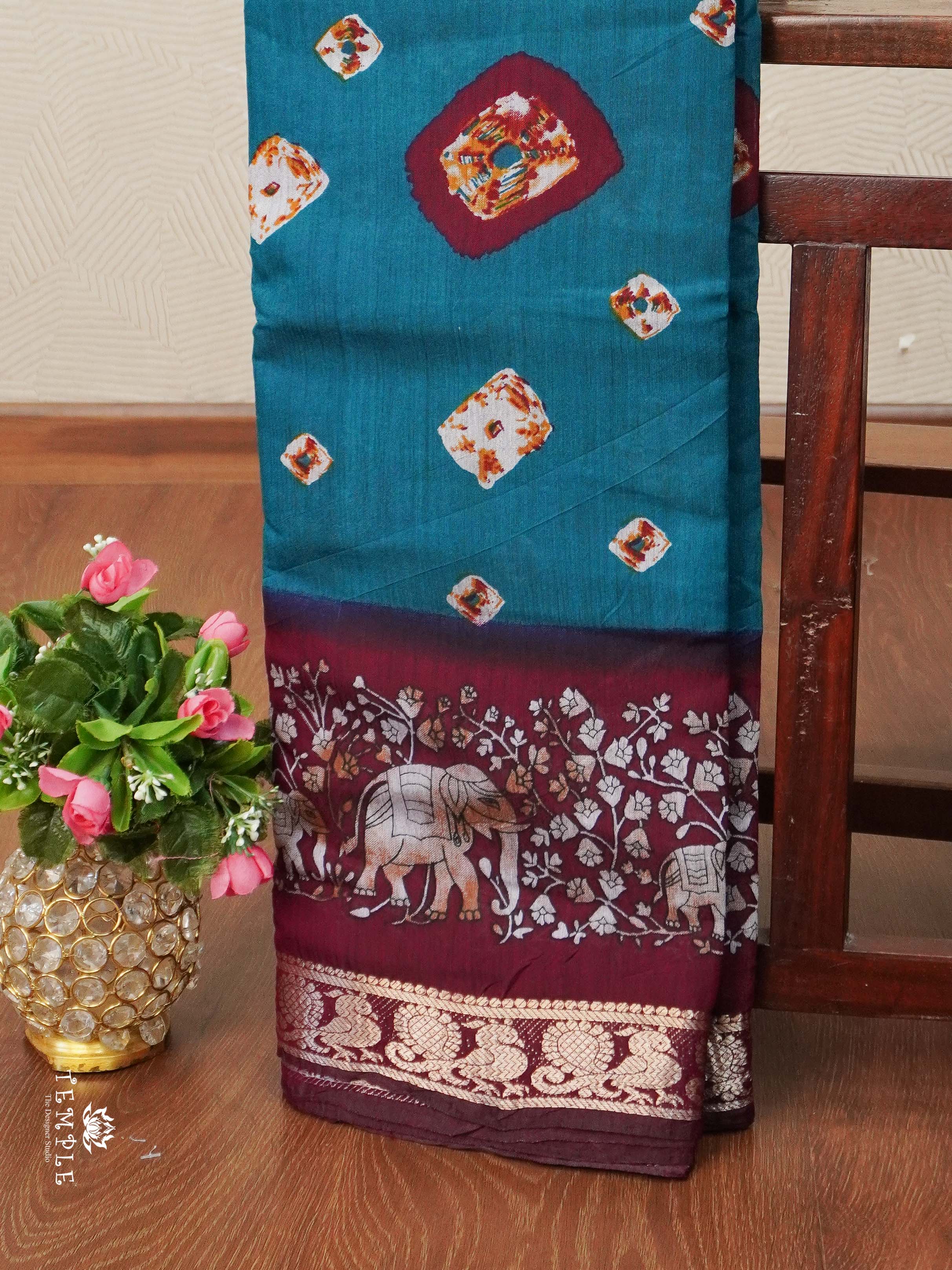 Bandhini Print Cotton Saree | TTDS2386