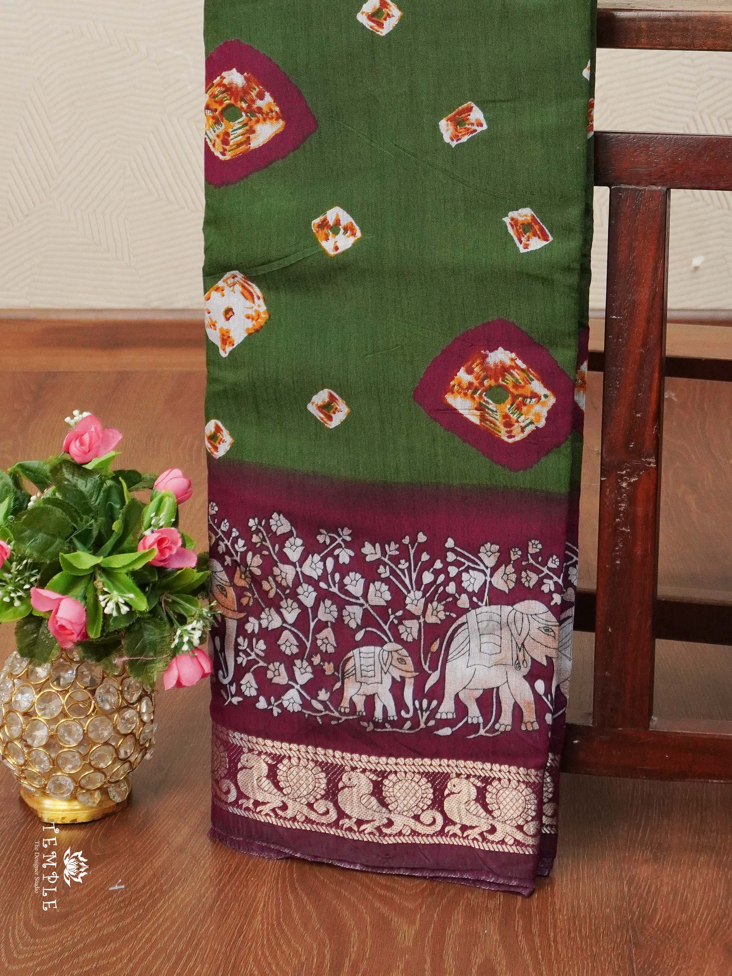 Bandhini Print Cotton Saree | TTDS2386
