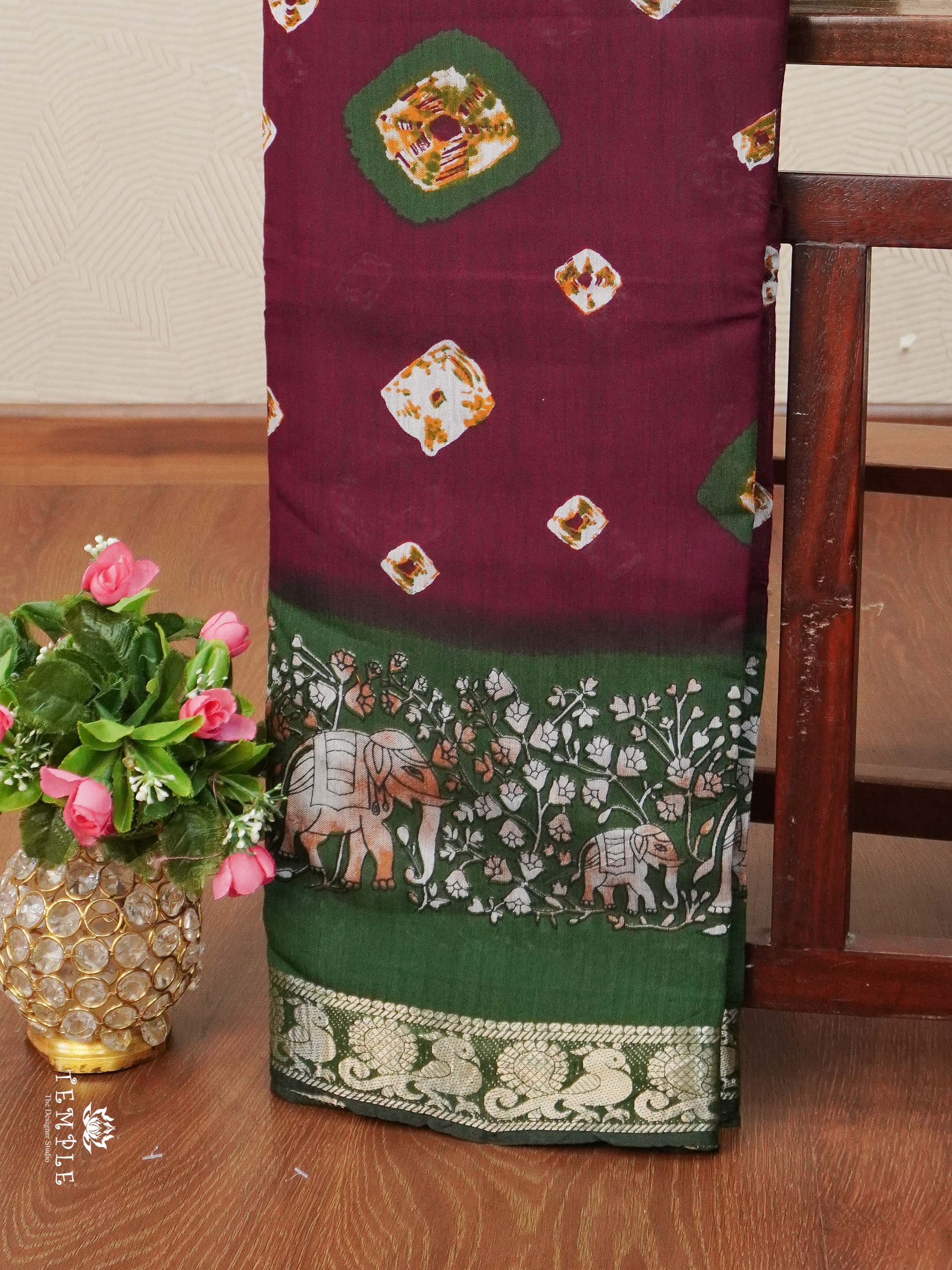 Bandhini Print Cotton Saree | TTDS2386