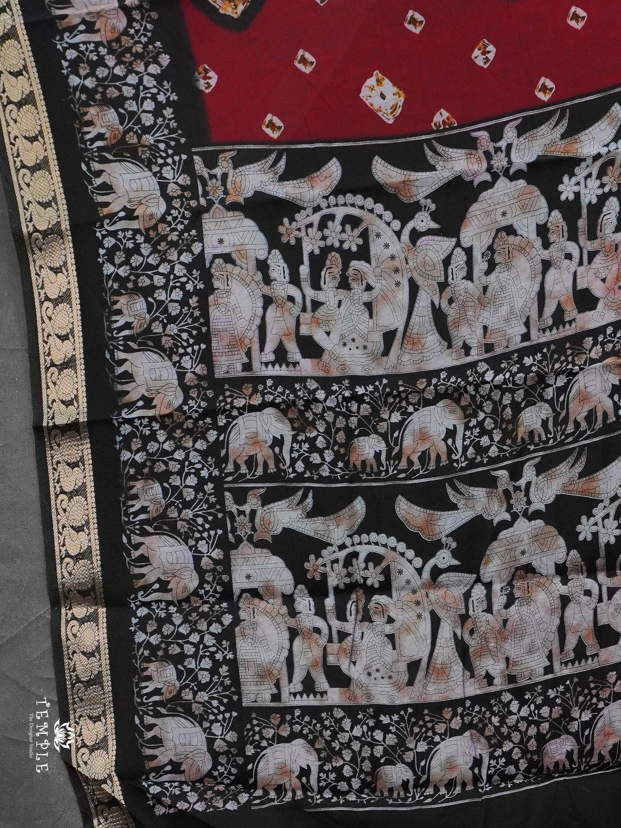 Bandhini Print Cotton Saree | TTDS2386