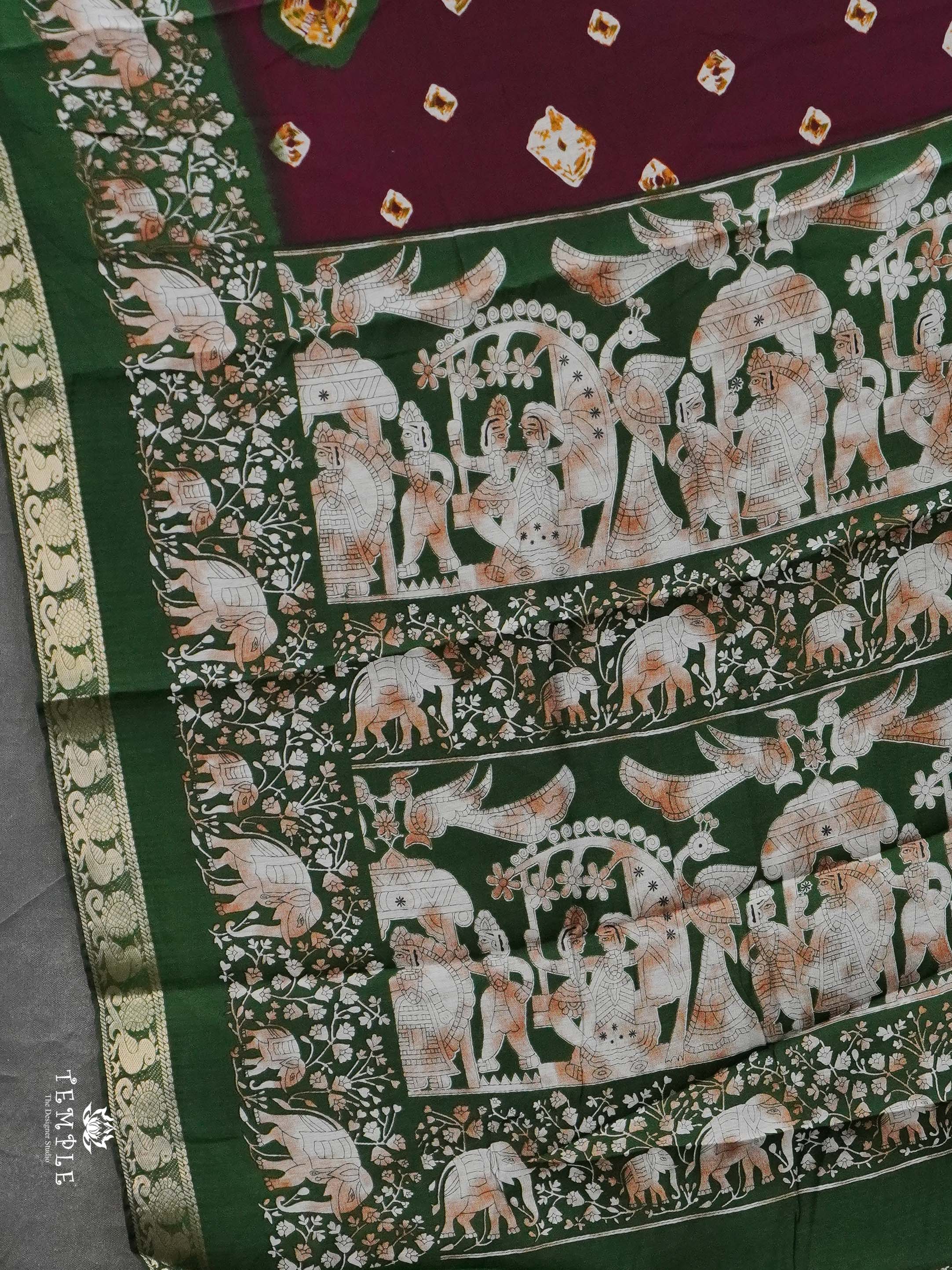 Bandhini Print Cotton Saree | TTDS2386