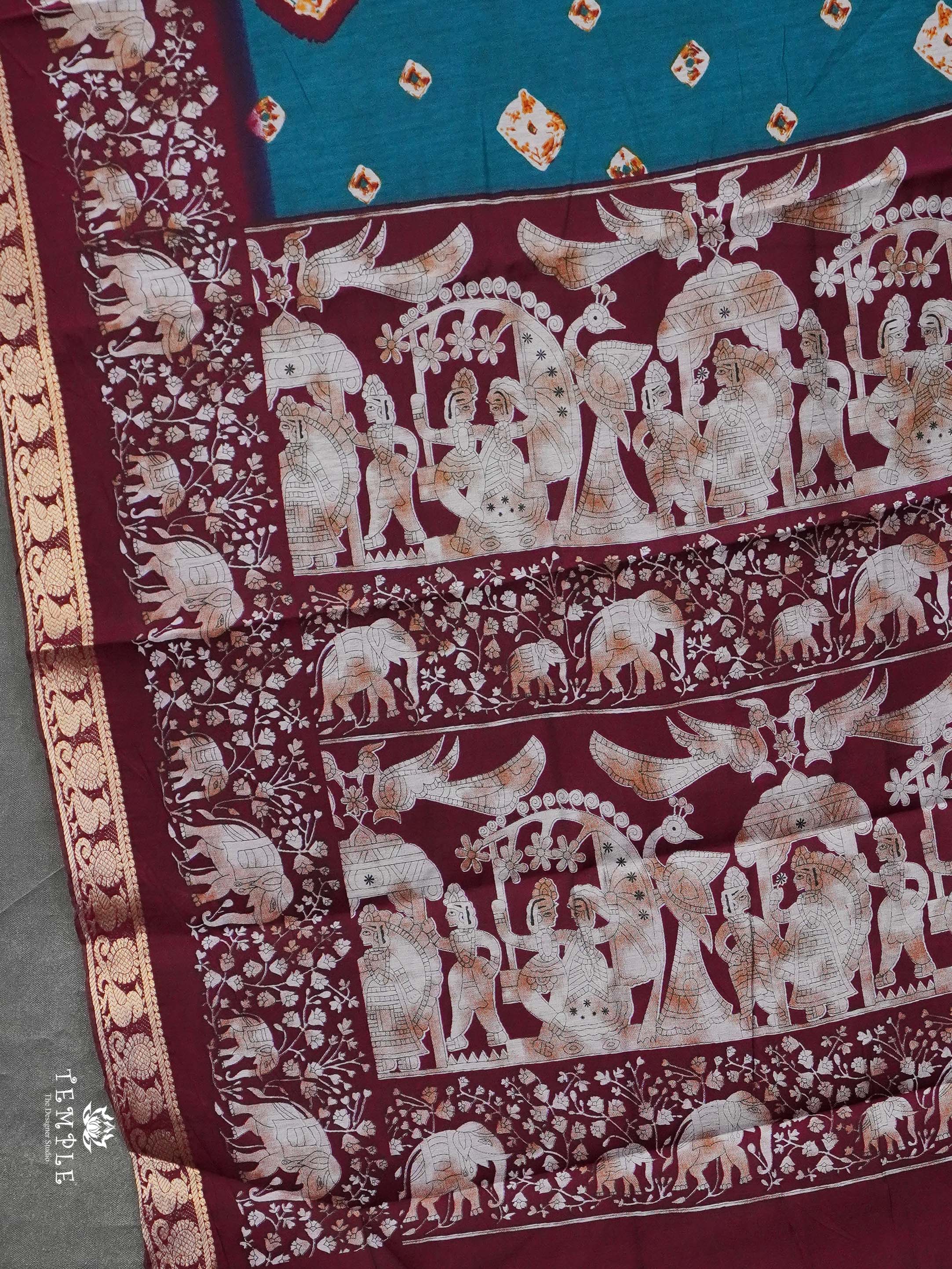 Bandhini Print Cotton Saree | TTDS2386