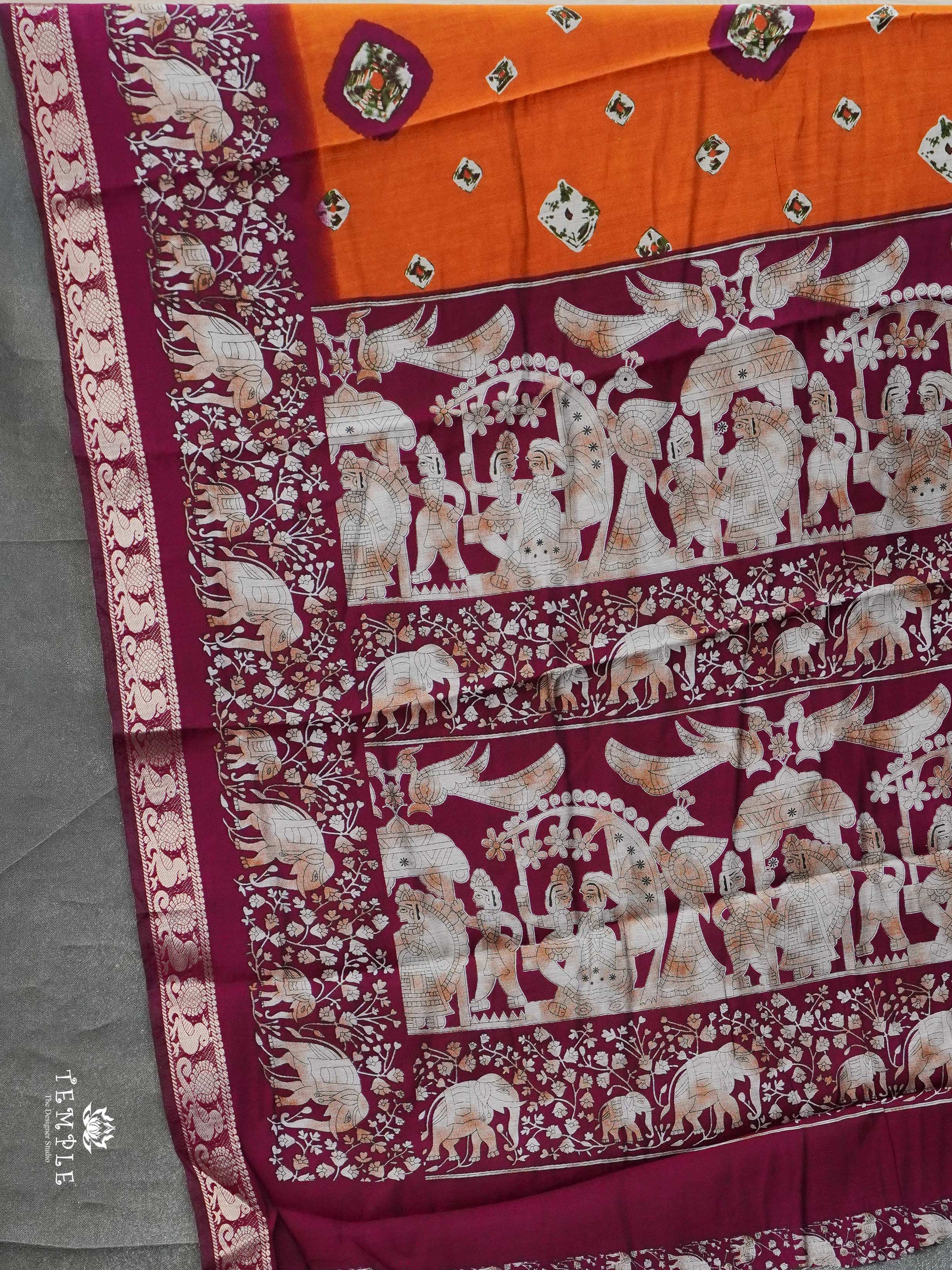 Bandhini Print Cotton Saree | TTDS2386