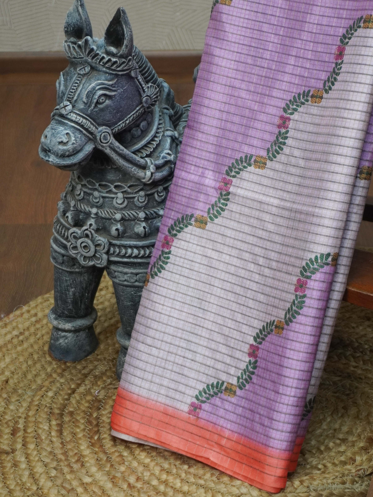 Printed Tussar Saree | TTDS3719